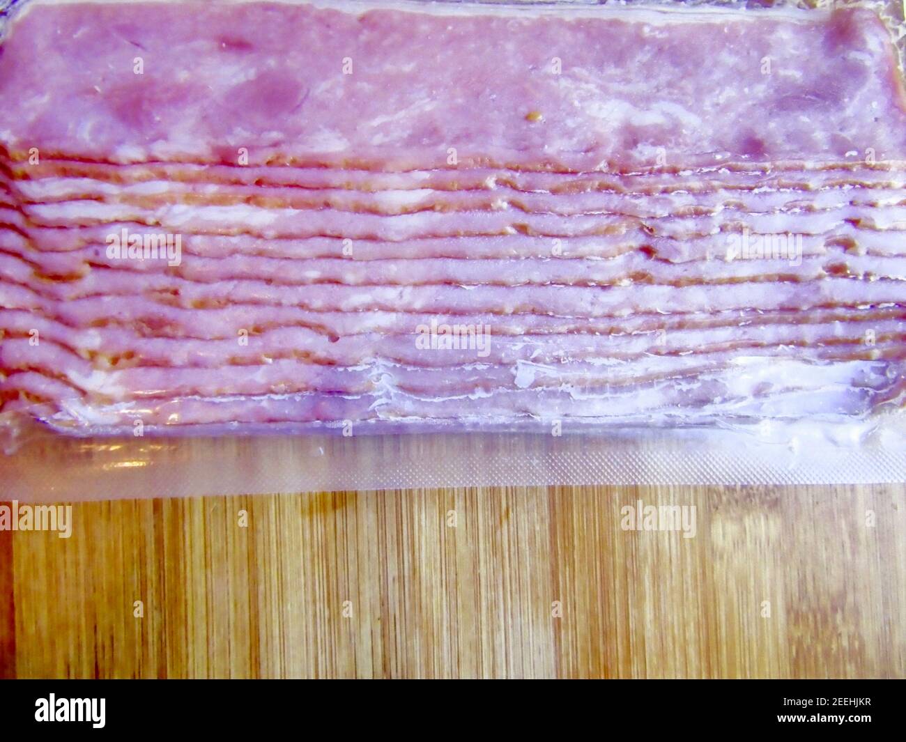 Packet of Smoked Bacon Rashes Stock Photo