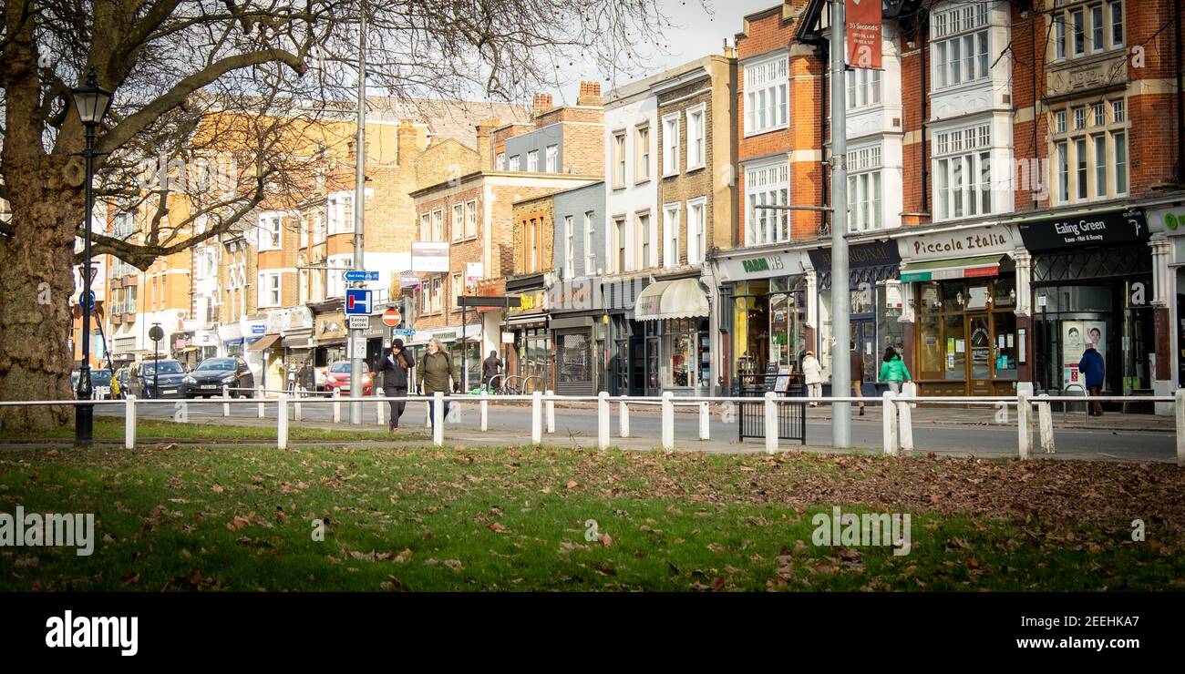 London Small local independent shops on Ealing Green , Ealing Broadway