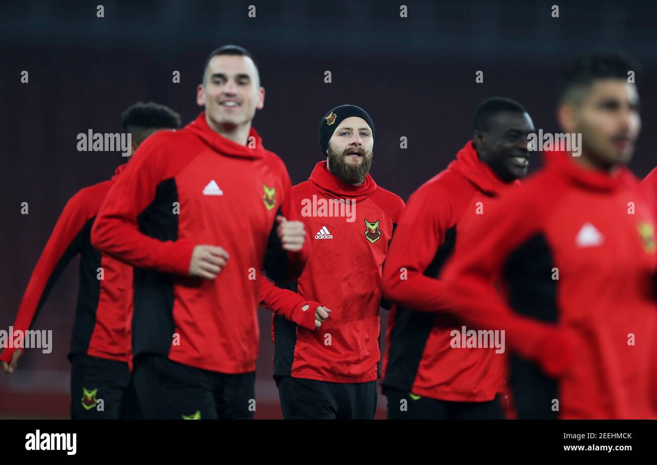 Soccer Football - Europa League - Ostersunds FK Training - Emirates Stadium, London, Britain - February 21, 2018 Ostersunds FK's Curtis Edwards during training Action Images via Reuters/Peter Cziborra Stock Photo