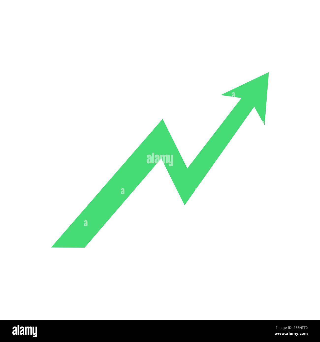 Growth arrow icon. Green arrow up. Success symbol. Vector isolated on white Stock Vector
