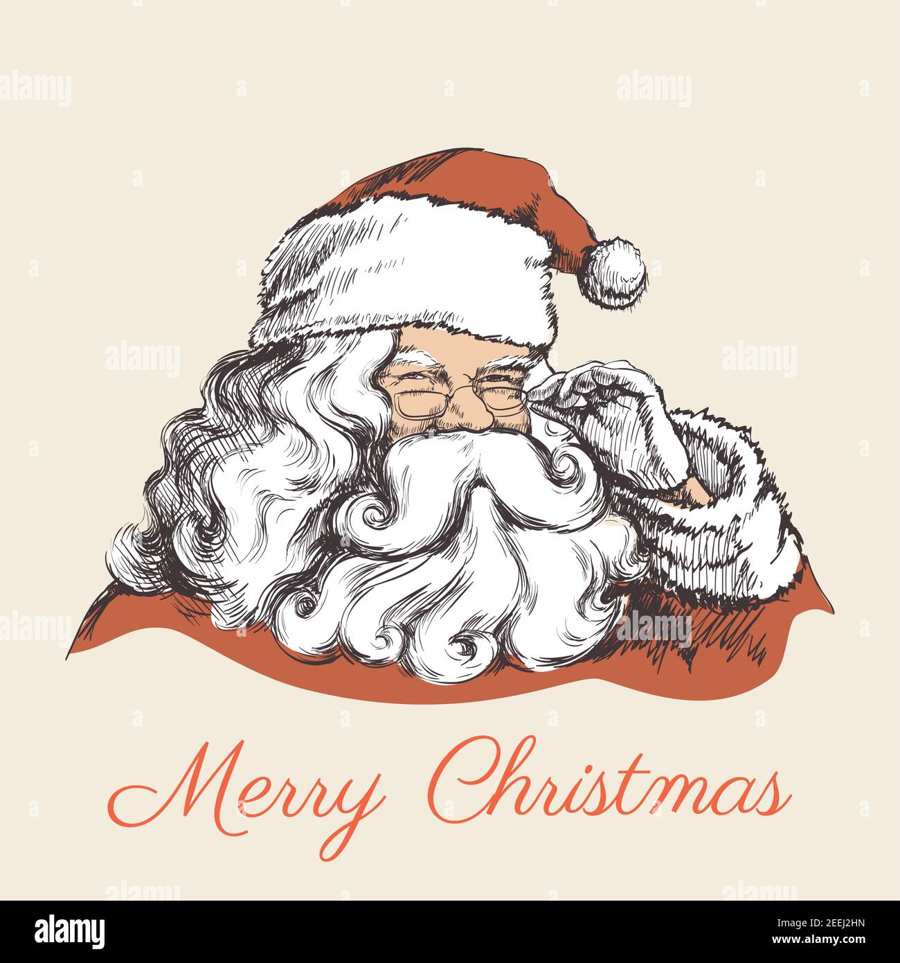 A Smiling Santa Claus Portrait Vector illustration Stock Vector Image ...