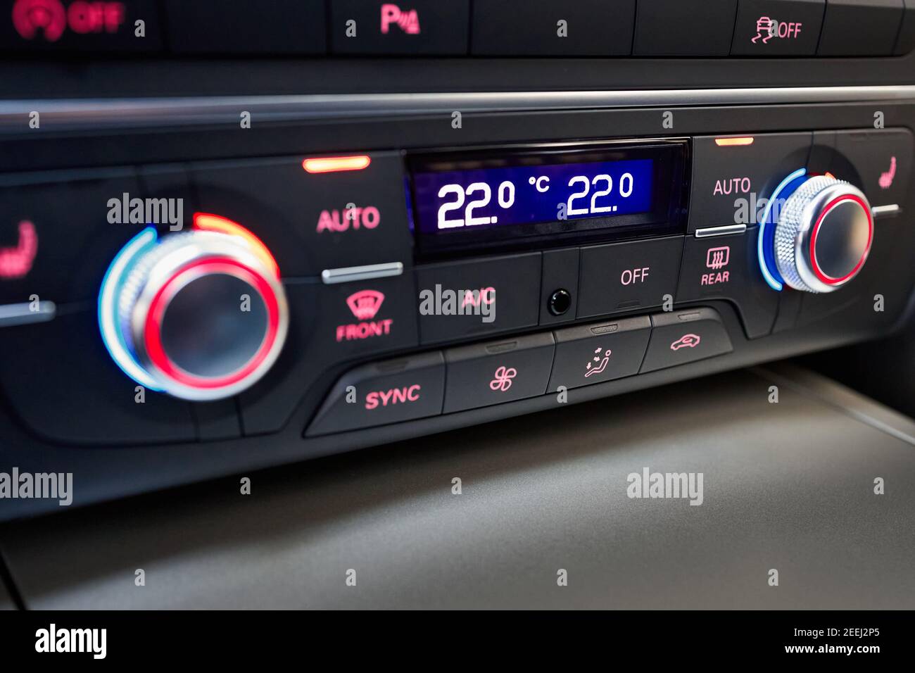 Modern car four zone automatic climate control panel for driver and