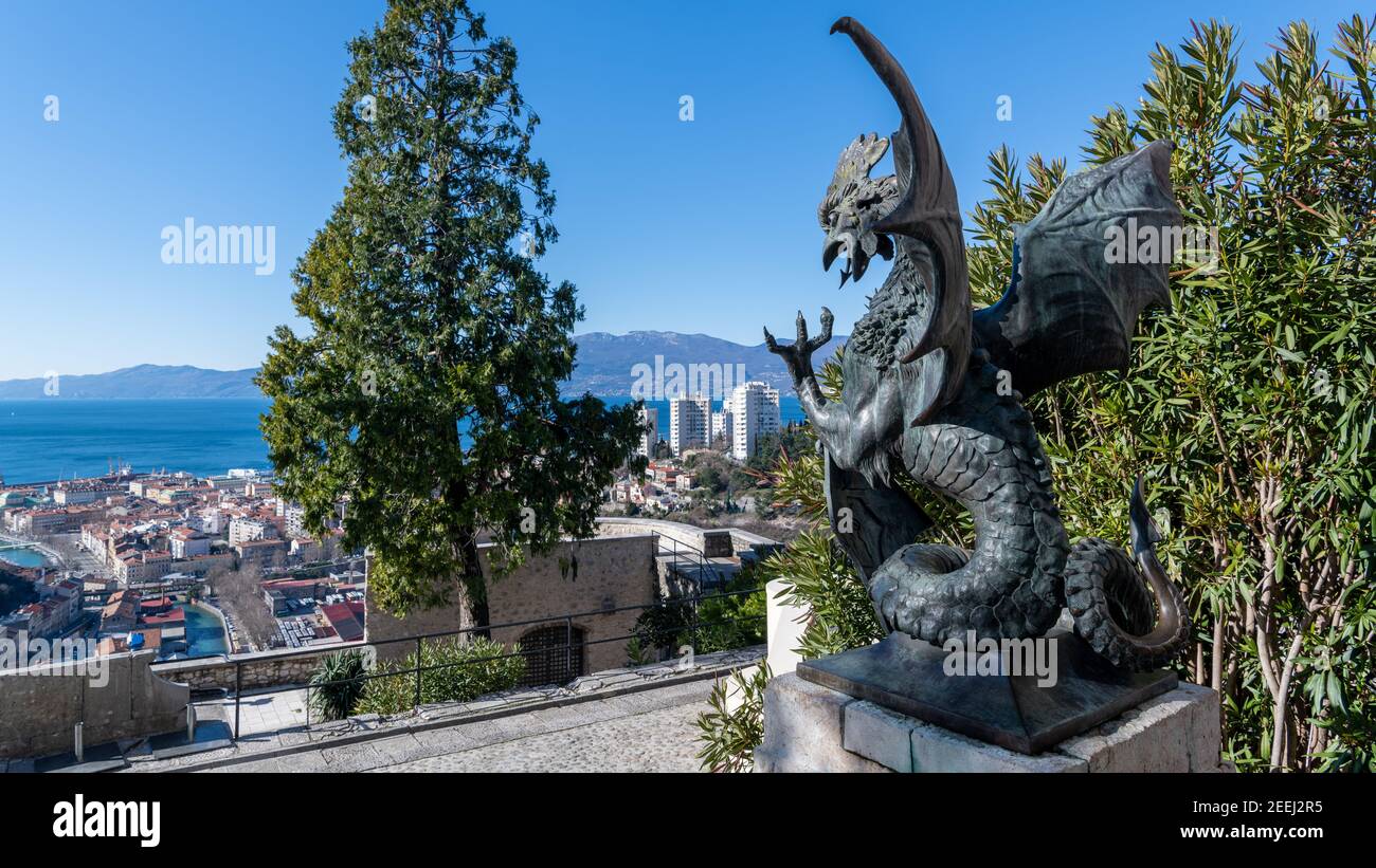 Dragons of Trsat in the city of Rijeka Stock Photo