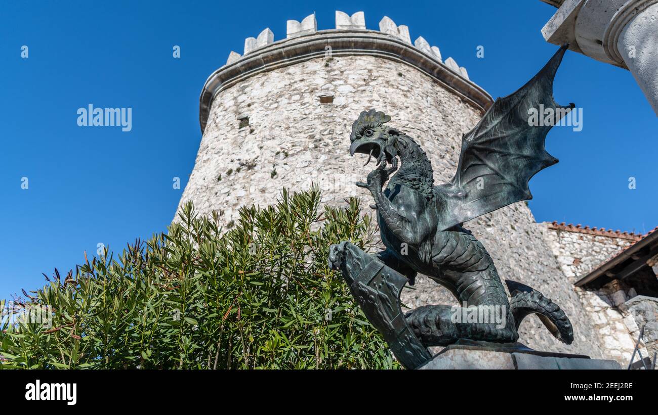 Dragons of Trsat in the city of Rijeka Stock Photo