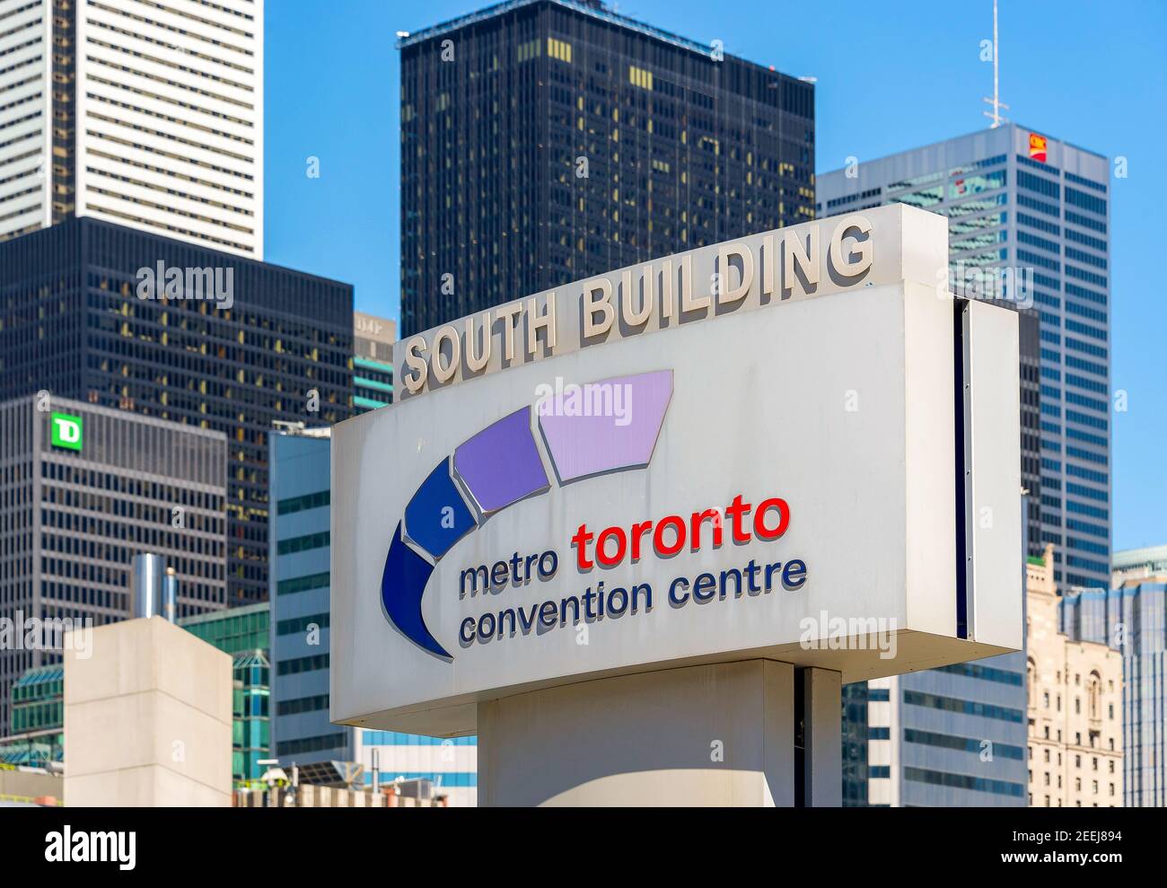 Metro Toronto convention center sign: South building Stock Photo