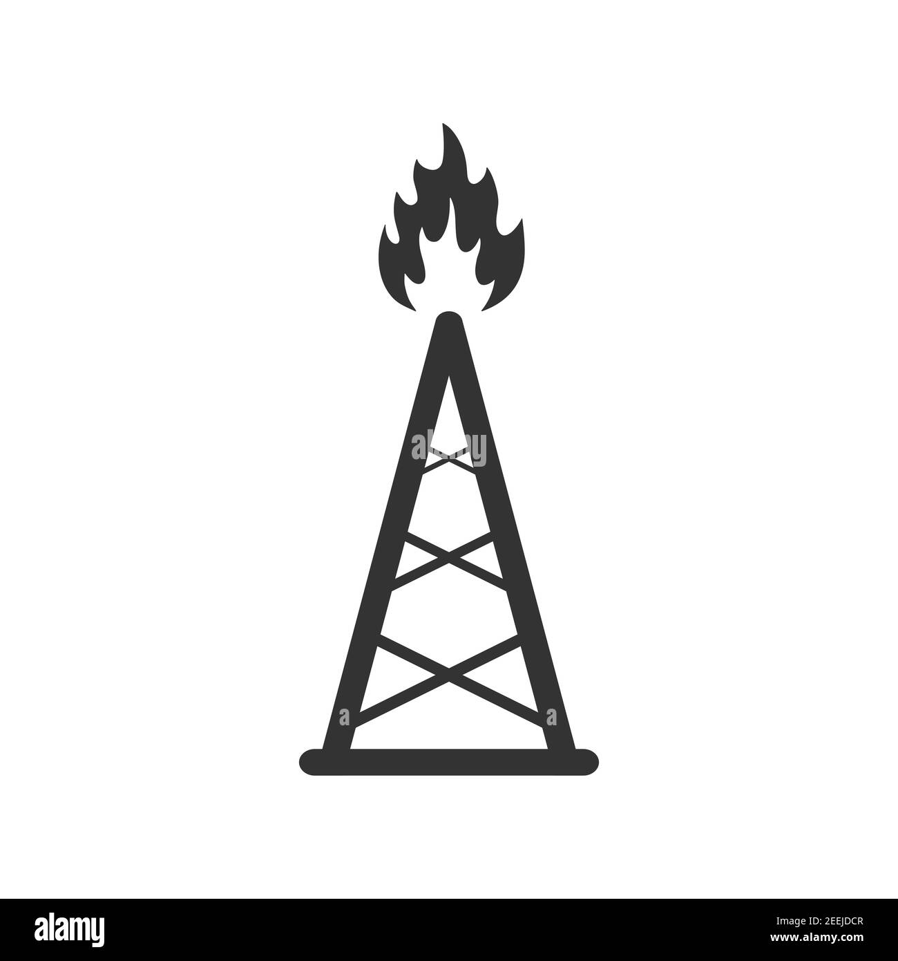 Oil rig icon. Pump jack sign. Oil drilling wells symbol. Vector isolated on white Stock Vector