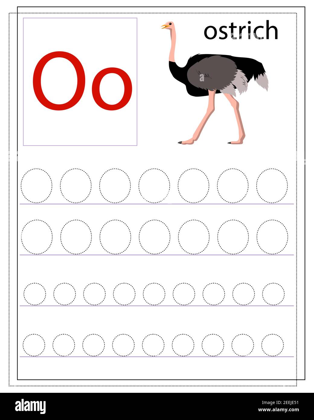 a worksheet for children with the letter o to learn the english alphabet stock vector image art alamy