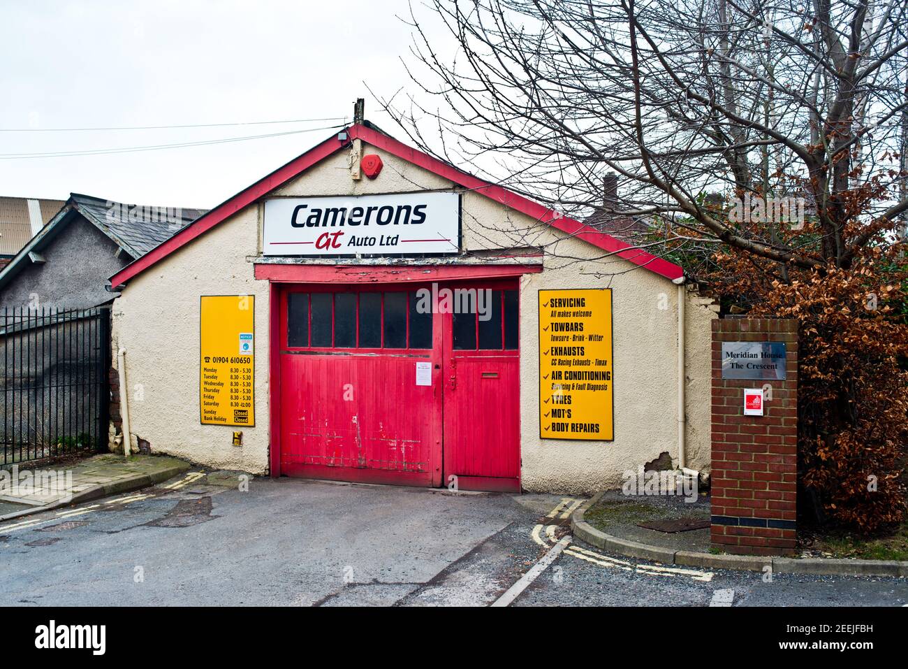Back Street Garage, York, England Stock Photo Alamy