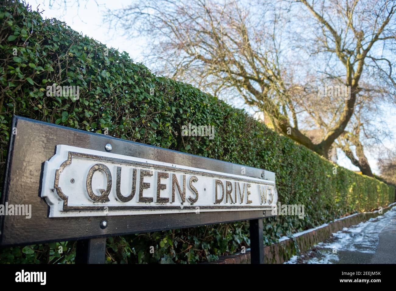 London- Grand mock tudor residential houses in Queens Drive area of West London Stock Photo