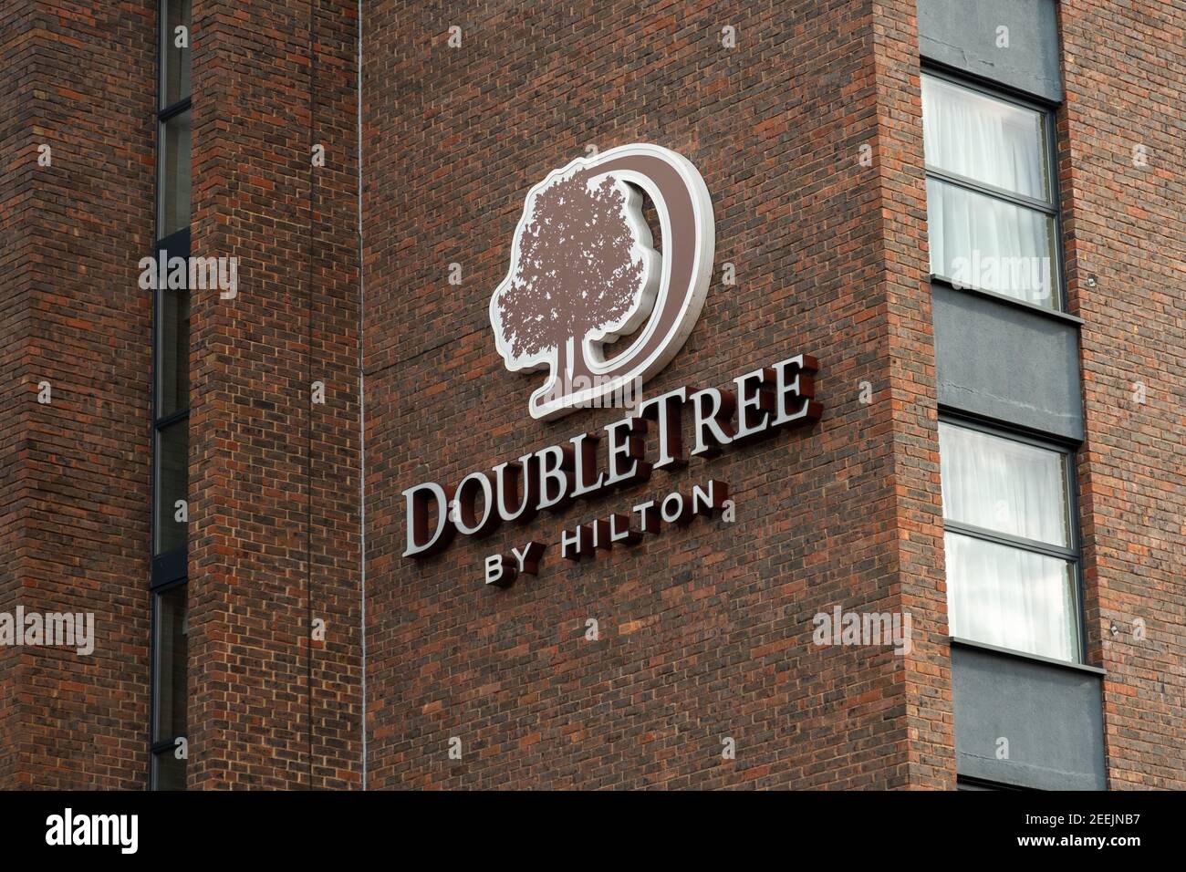 London- January, 2021: Hilton Doubletree hotel in Ealing west London- a global luxury hotel chain Stock Photo
