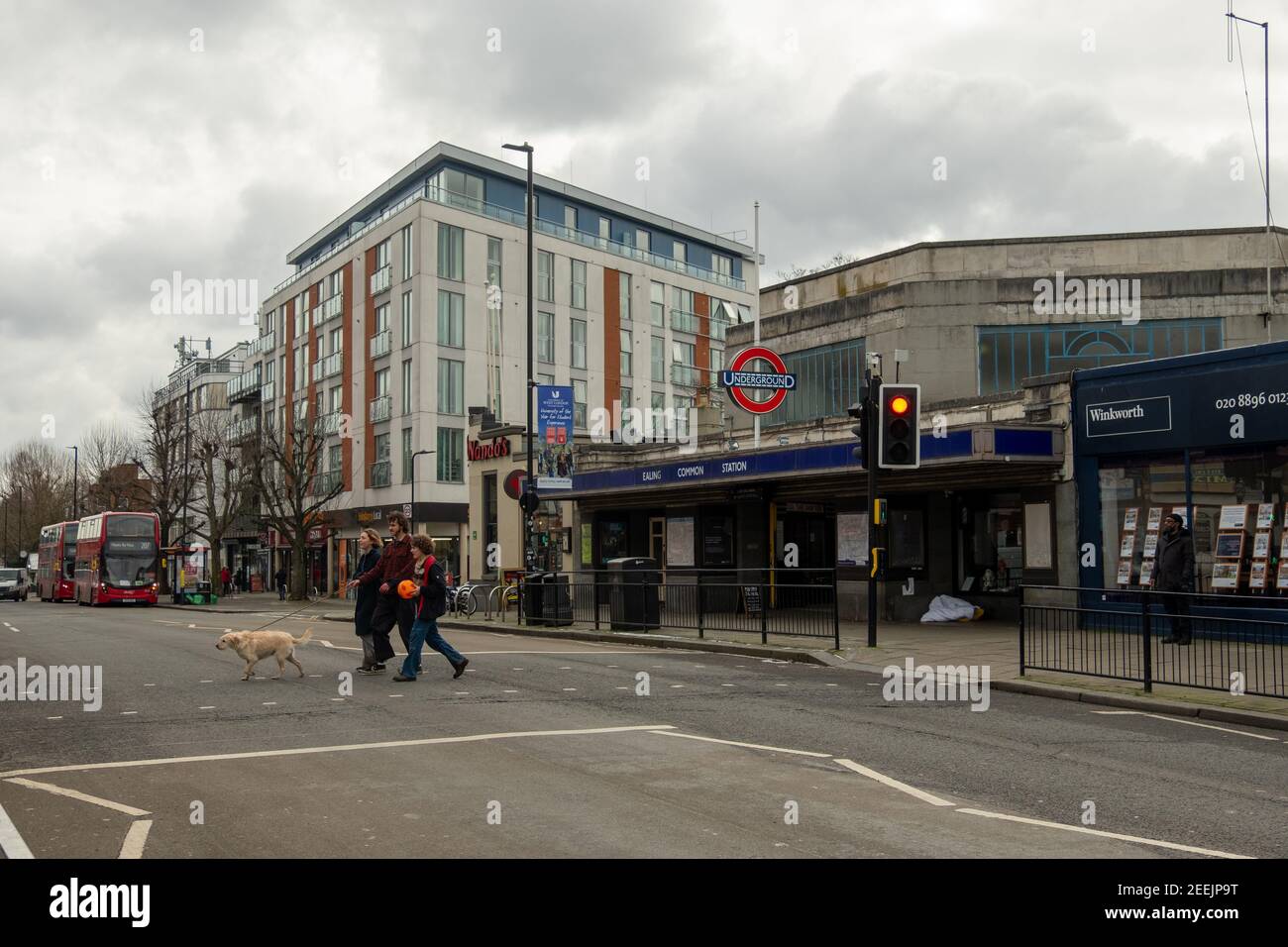London-  Ealing Common underground station in West London Stock Photo
