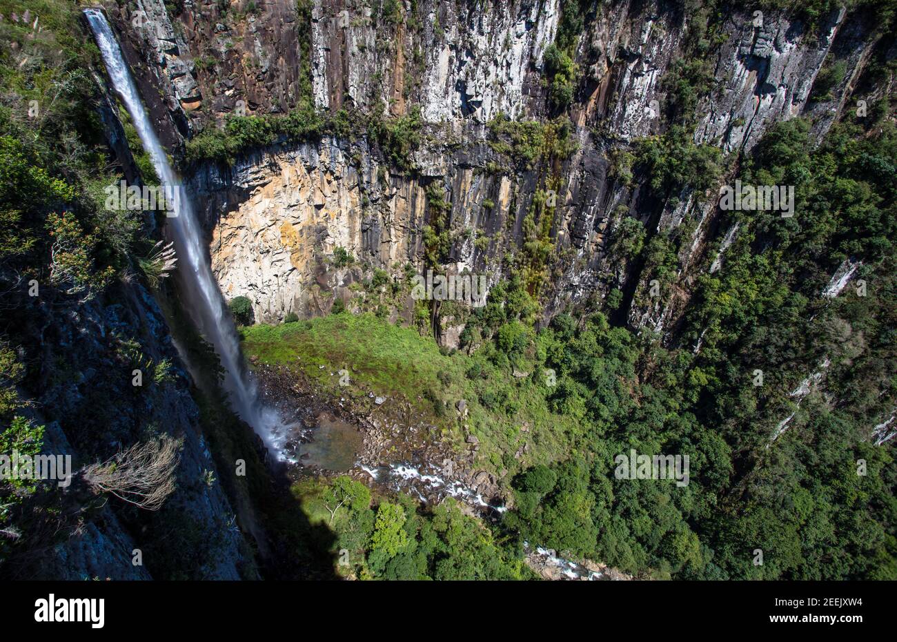Cliffs In Brazil Beautiful view of a waterfall and cliffs in Urubici, Santa Catarina ...