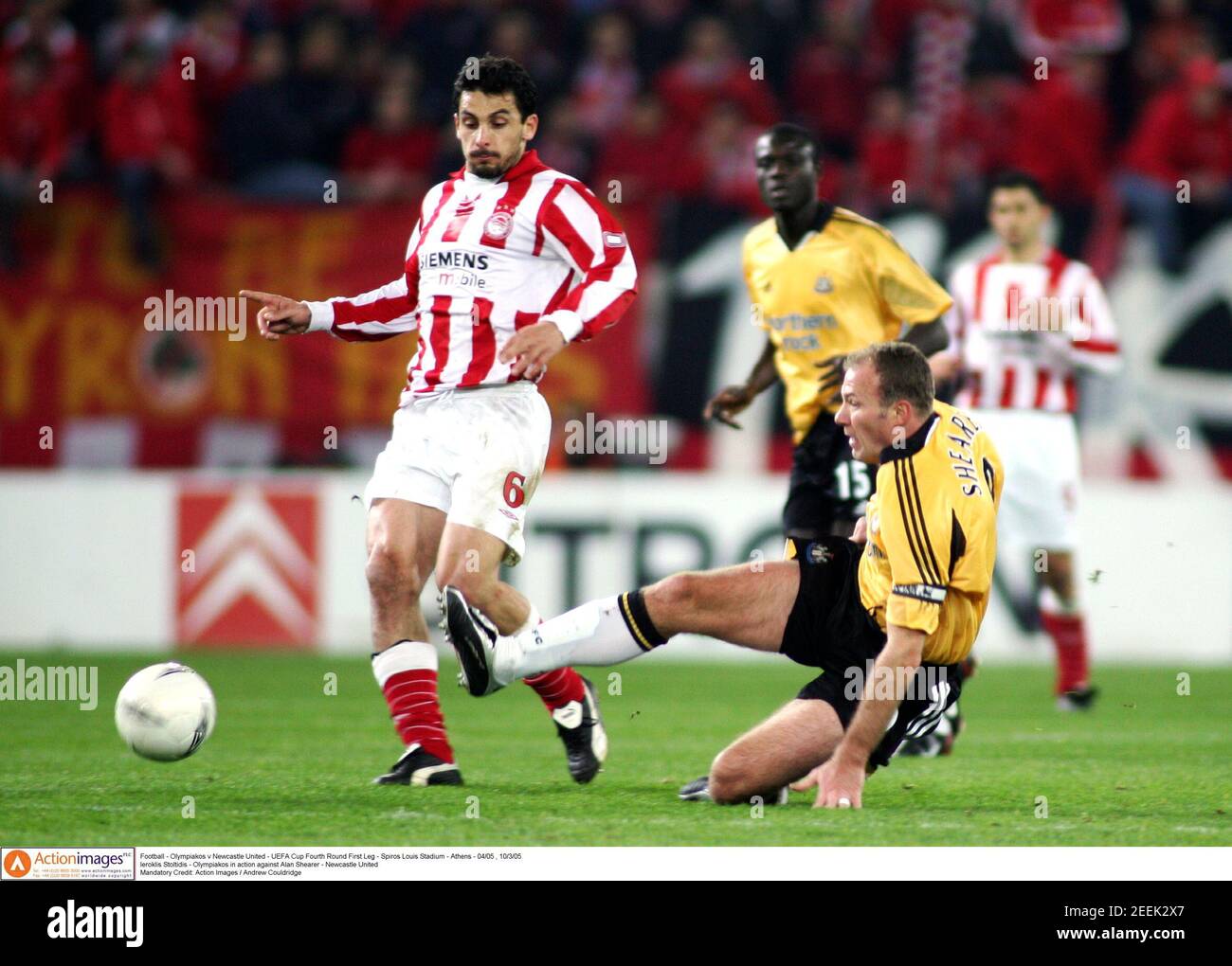 Football - Olympiakos v Newcastle United - UEFA Cup Fourth Round First Leg  - Spiros Louis Stadium - Athens - 04/