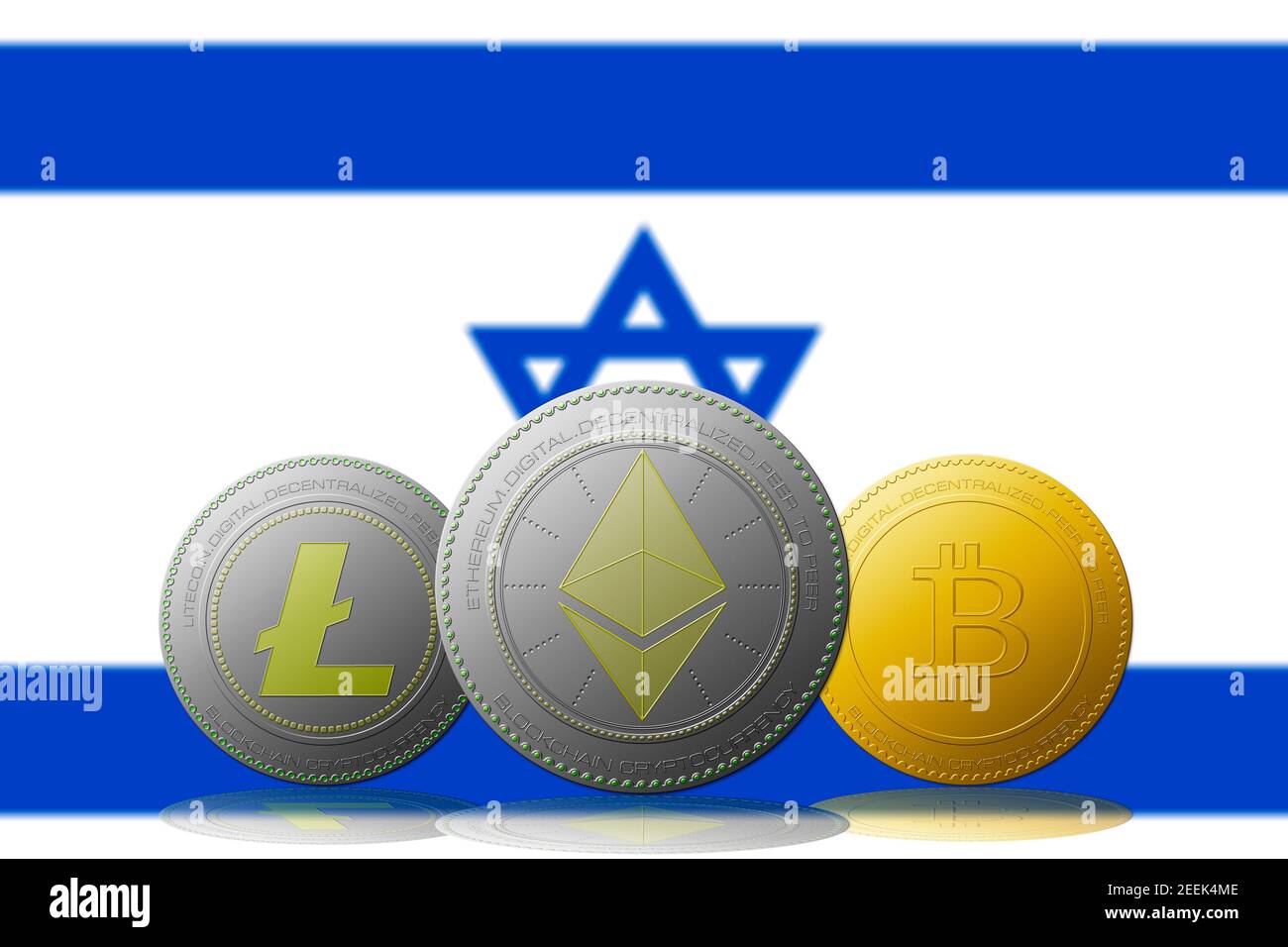Golden bitcoin with the Israel flag in the center/Israel cryptocurrecy  concept Stock Photo - Alamy