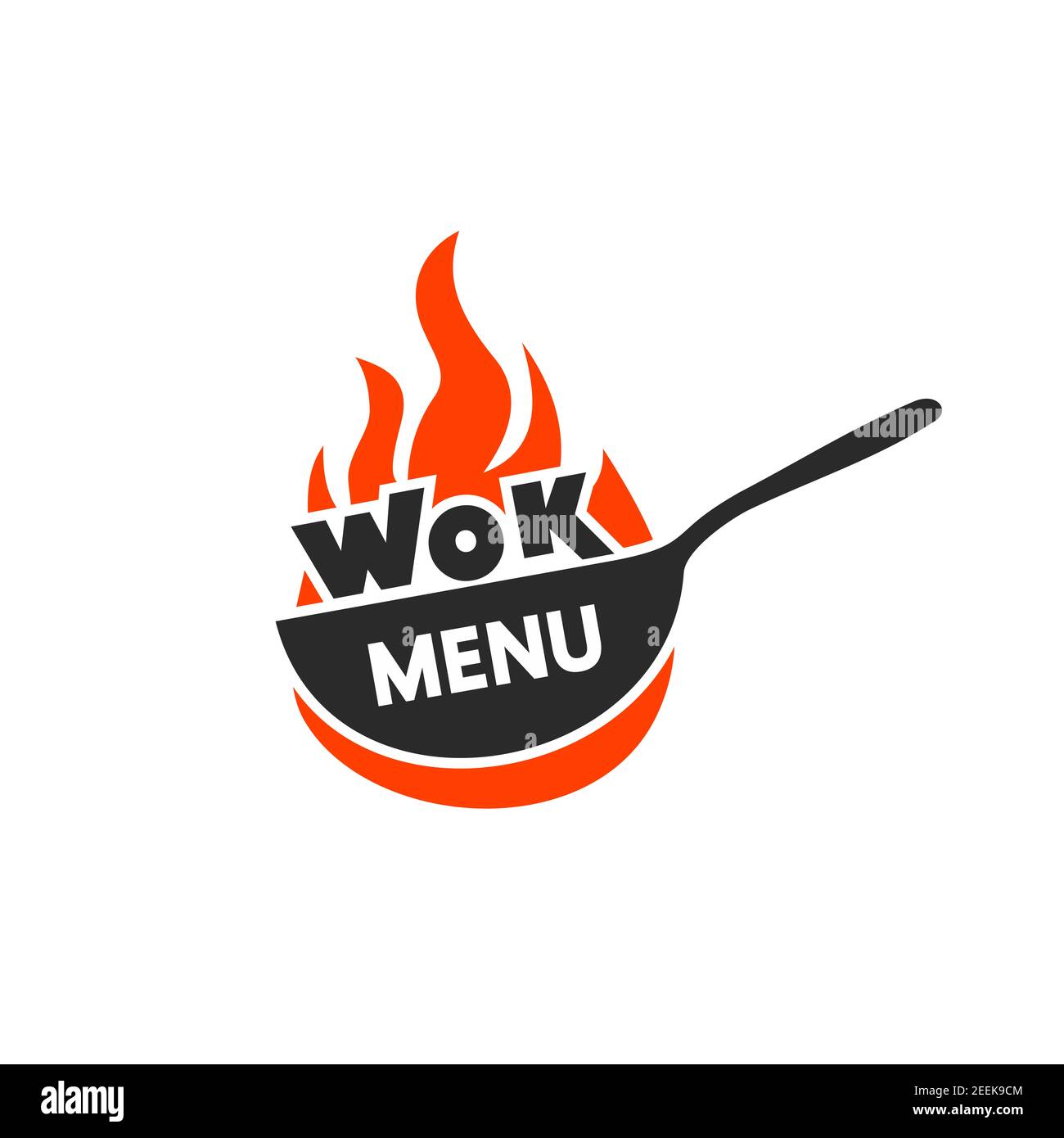 Wok frying pan icon. Vector illustration. Wok asian food logo for thai or  chinese restaurant Stock Photo - Alamy