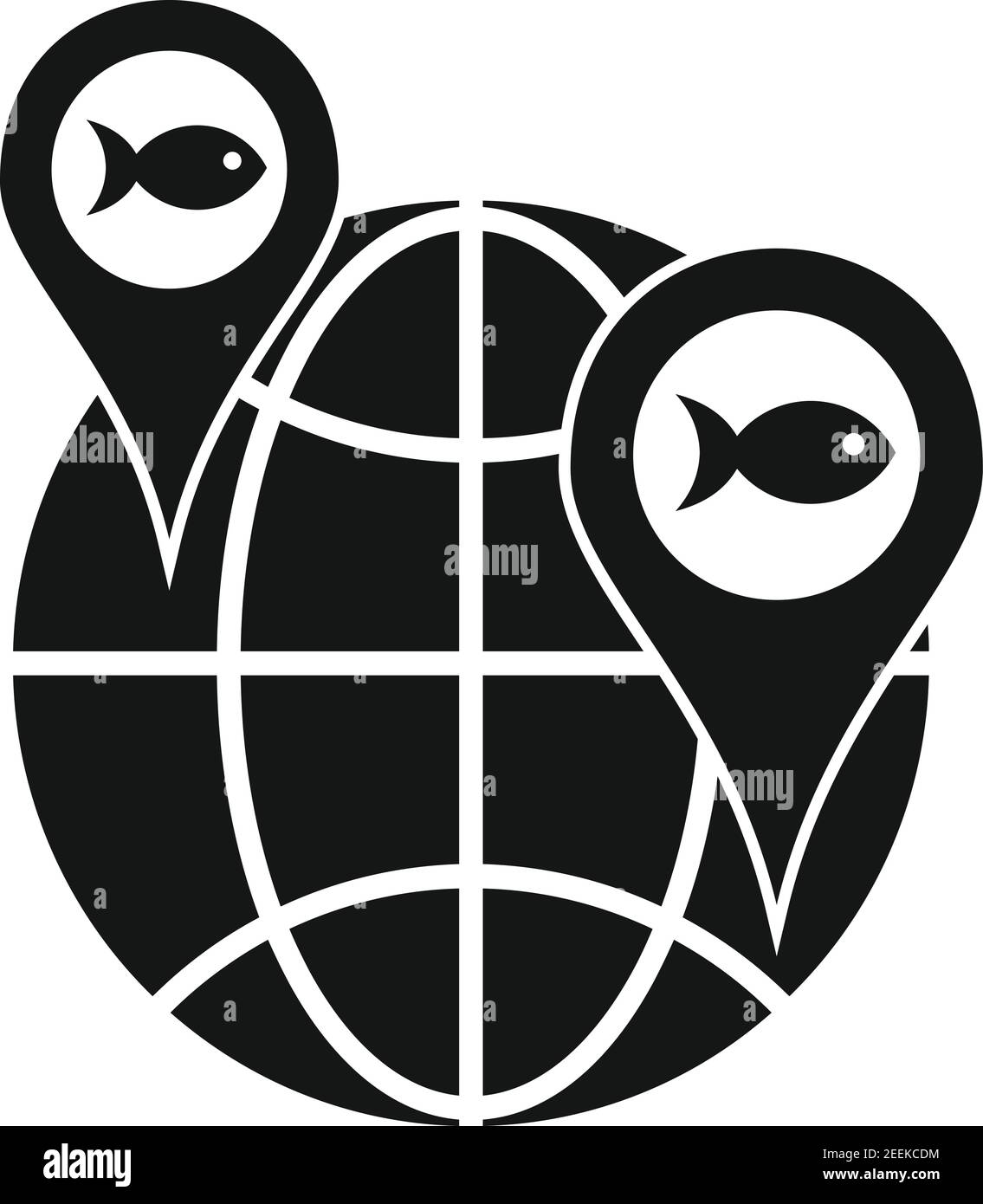 Global pin map fish icon, simple style Stock Vector Image & Art - Alamy
