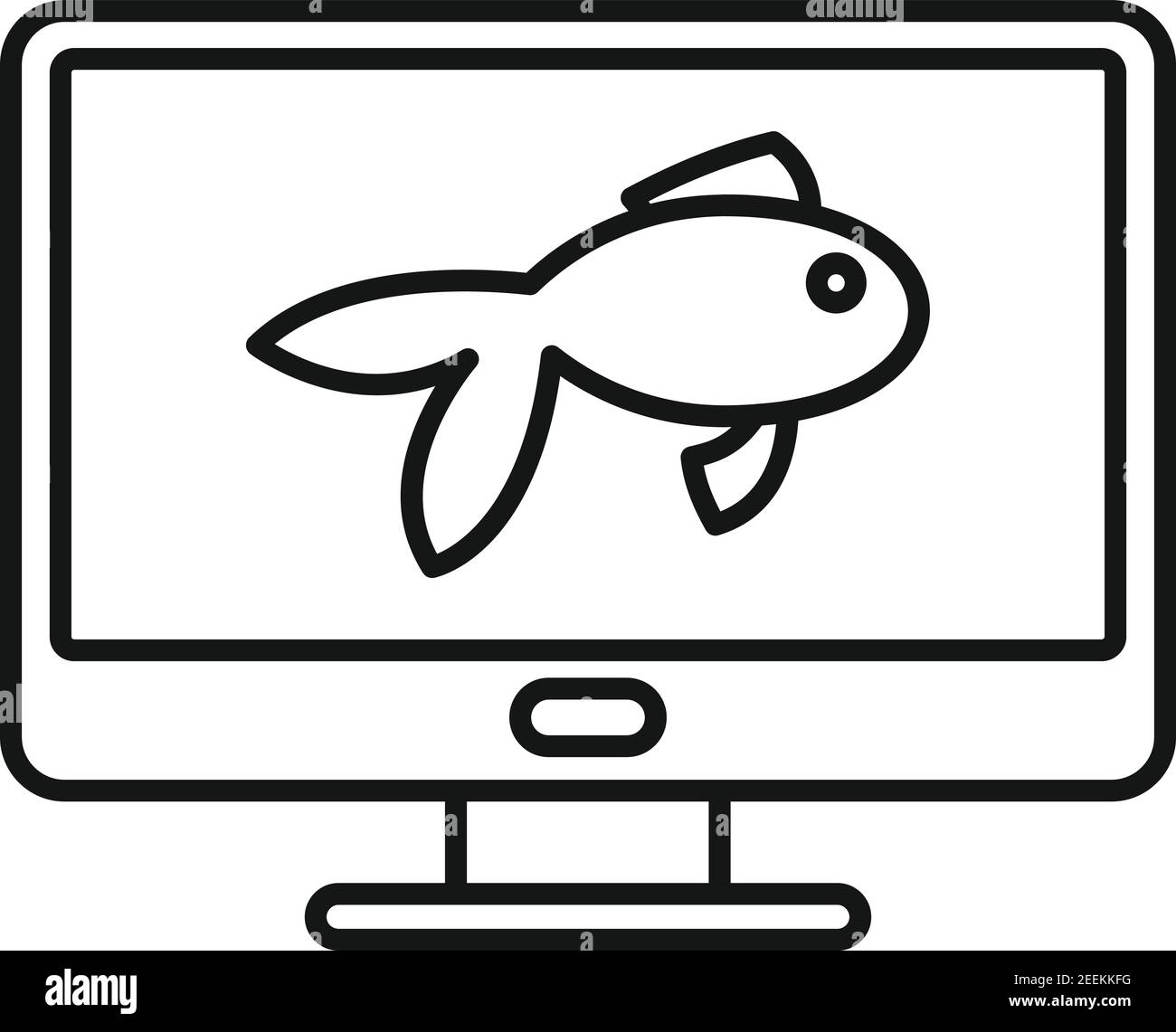 Fish monitor icon, outline style Stock Vector Image & Art - Alamy