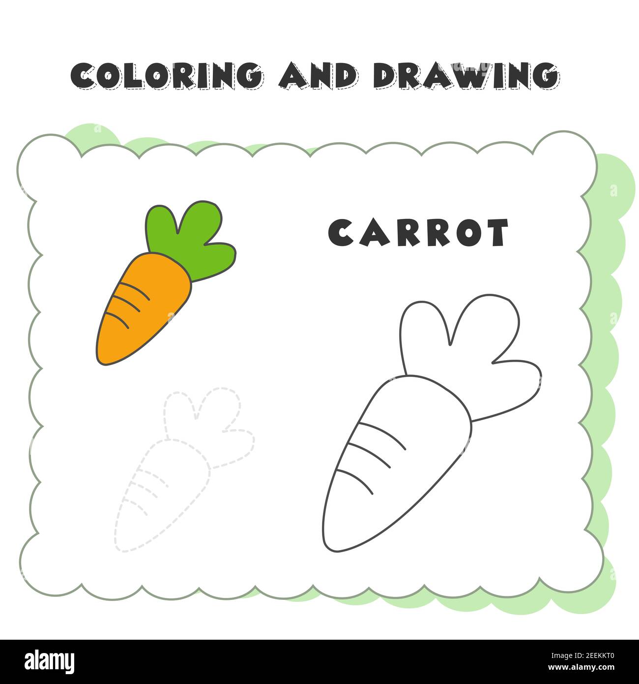 coloring and drawing book element carrot hand drawn vegetables illustration for educational coloring book design vector outline cartoon stock vector image art alamy