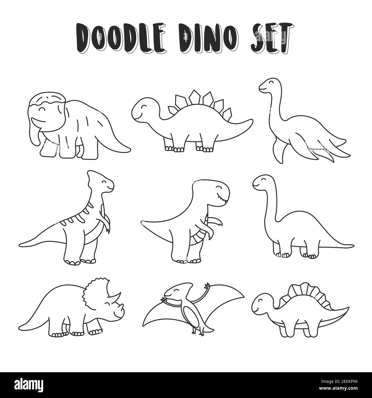 Cartoon brontosaurus Black and White Stock Photos & Images Alamy