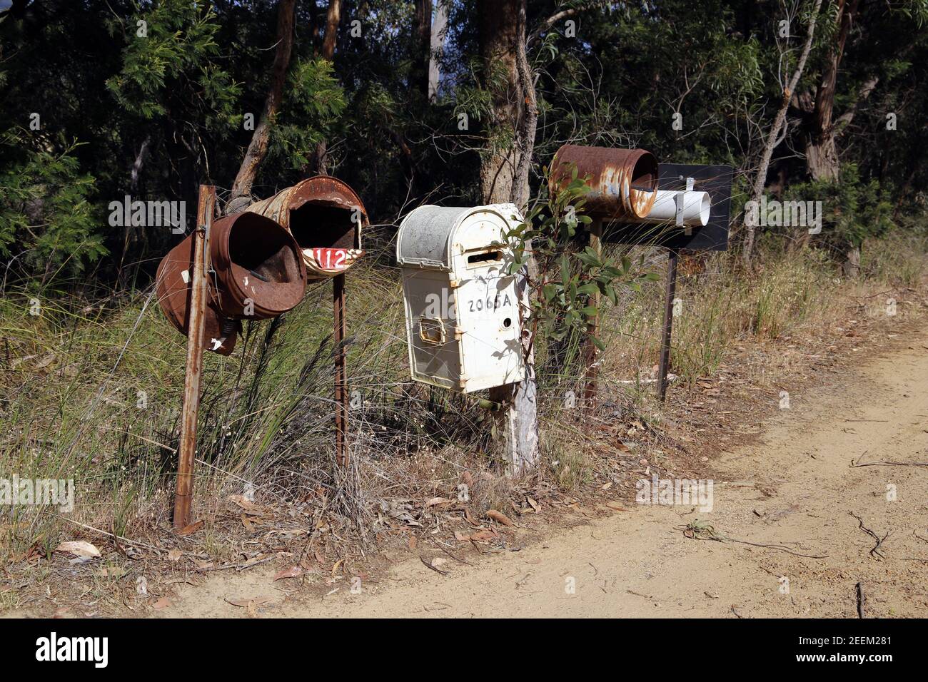 Roadside post boxes, Victoria, Australia Stock Photo Alamy
