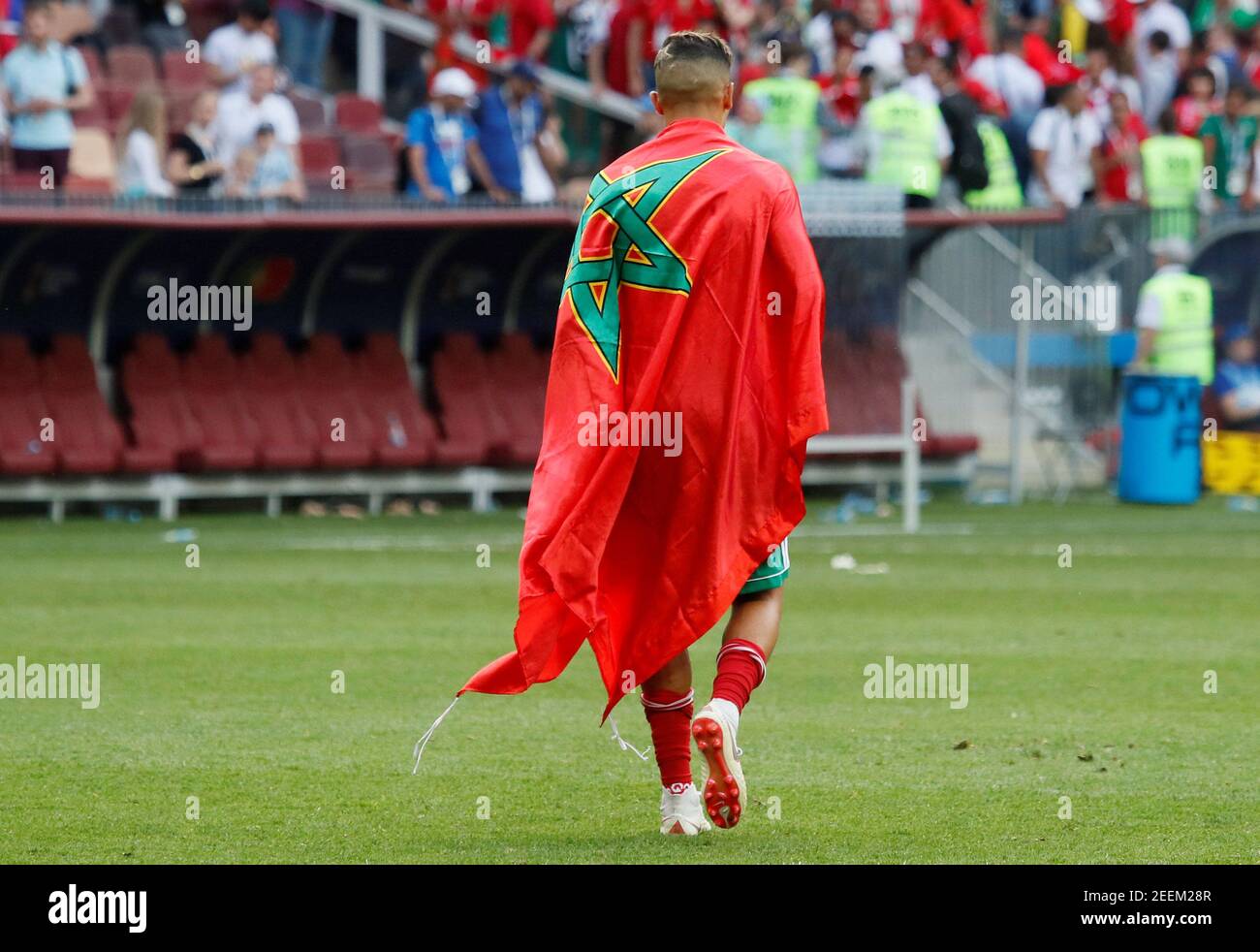 Soccer Football World Cup Group B Portugal Vs Morocco Luzhniki Stadium Moscow Russia June 18 Morocco S Faycal Fajr Walks Wrappend In Moroccan Flag After The Match Reuters Maxim Shemetov Stock Photo Alamy Soccer Football World Cup Group B Portugal Vs Morocco Luzhniki Stadium Moscow Russia June 18 Morocco S Faycal Fajr Walks Wrappend In Moroccan Flag After The Match Reuters Maxim Shemetov Stock Photo Alamy