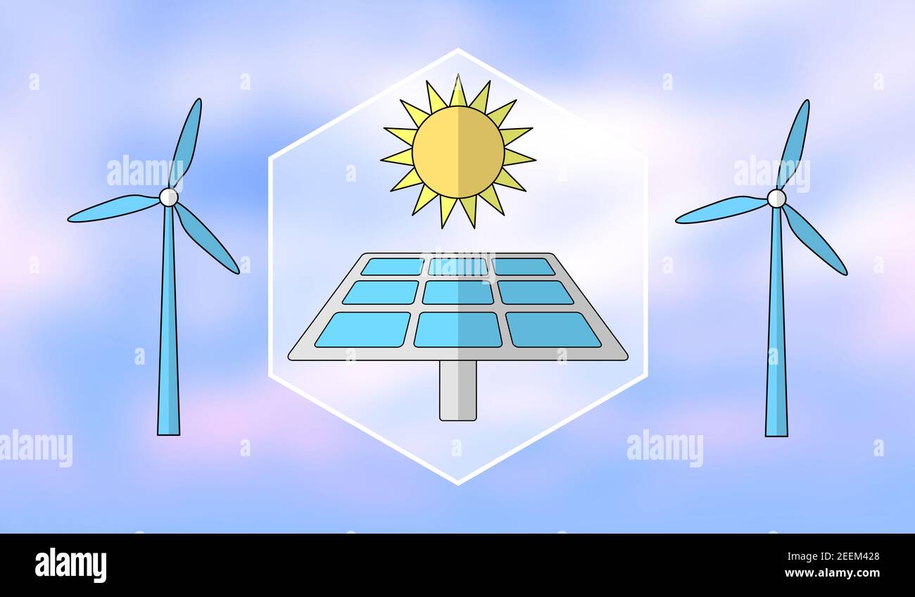 Illustration of a clean energy concept Stock Photo - Alamy