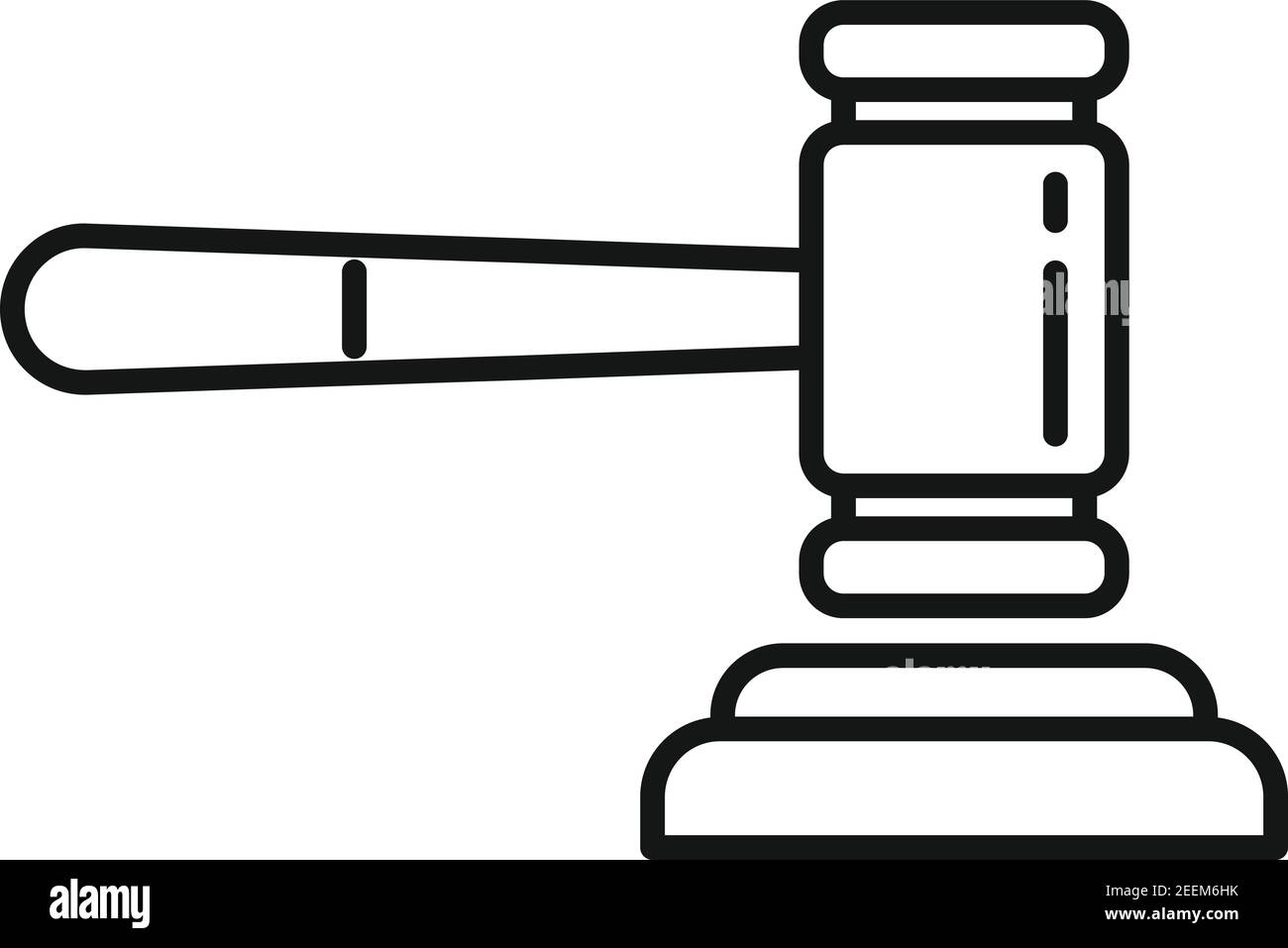 Judge gavel icon, outline style Stock Vector