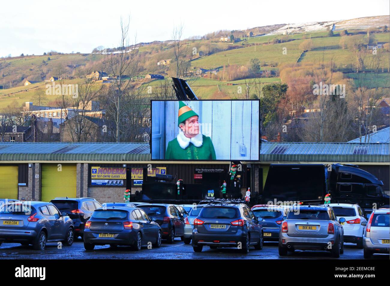Drivein cinema, Mytholmroyd Stock Photo Alamy