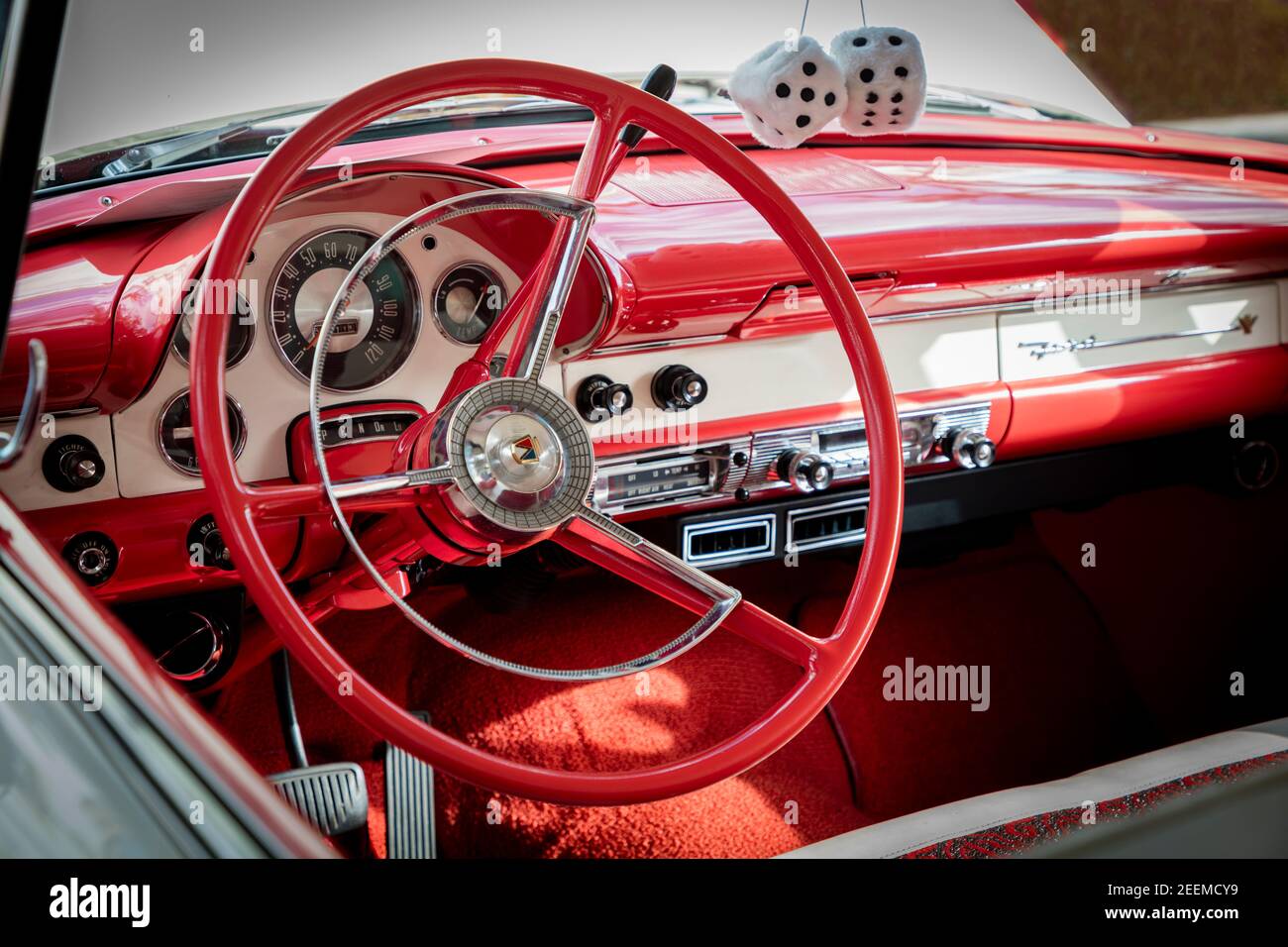 1956 Ford Fairlane on display at 'Cars on Fifth' - Naples, Florida, USA Stock Photo