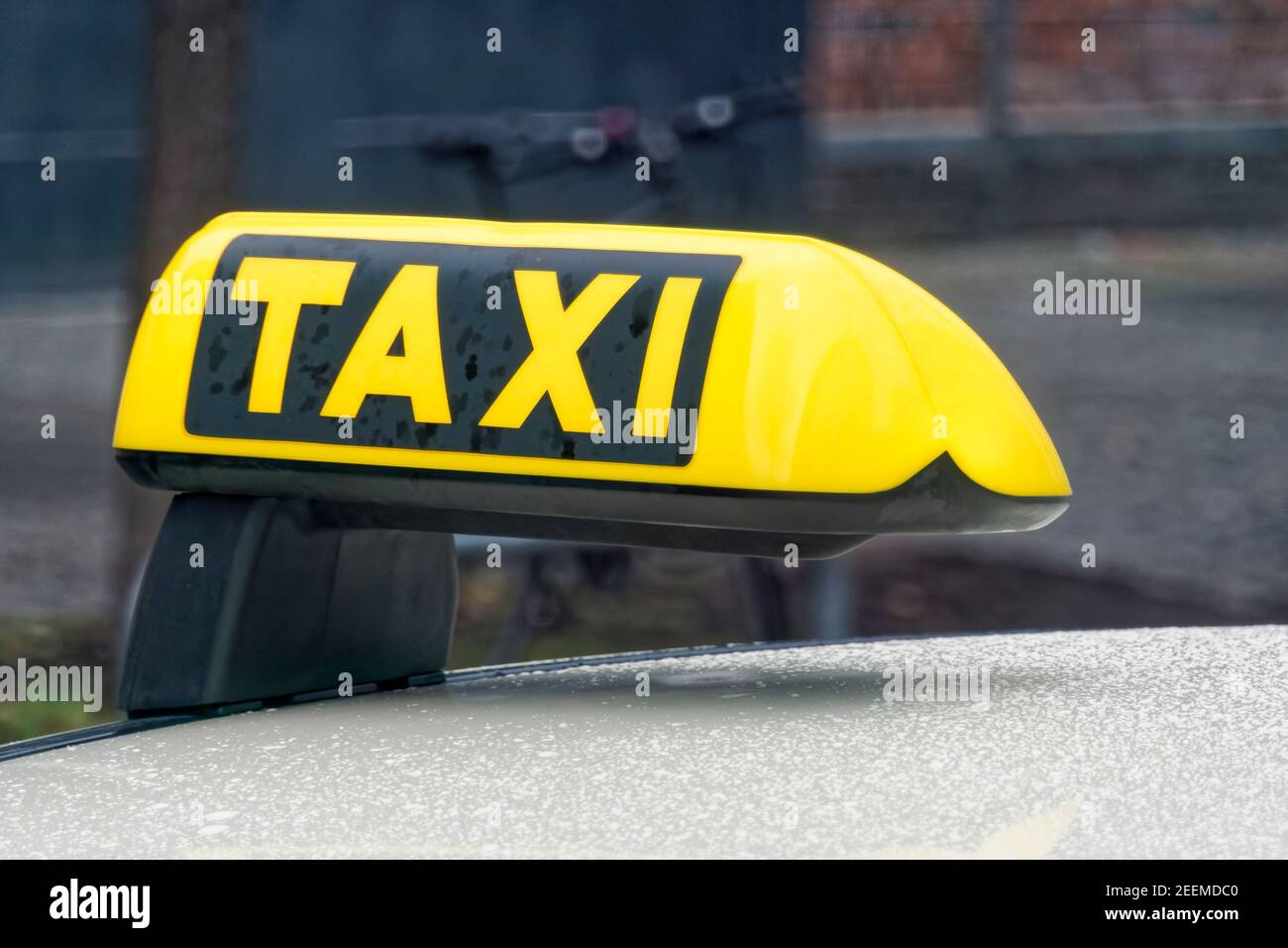 Taxi Schild,  Nahaufnahme , Symbolaufnahme, Berlin Stock Photo