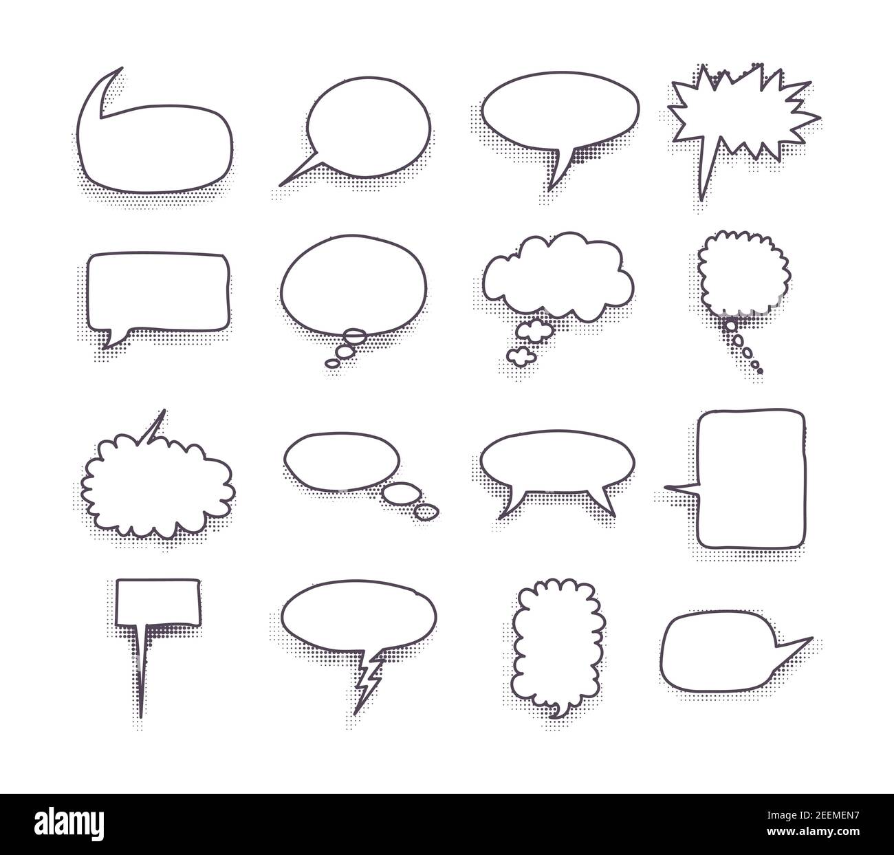 A collection of comic style speech bubbles. Vector illustration Stock ...