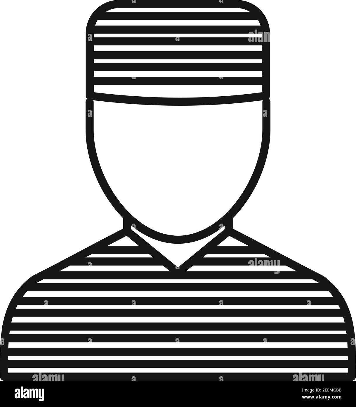 Prison man icon, outline style Stock Vector