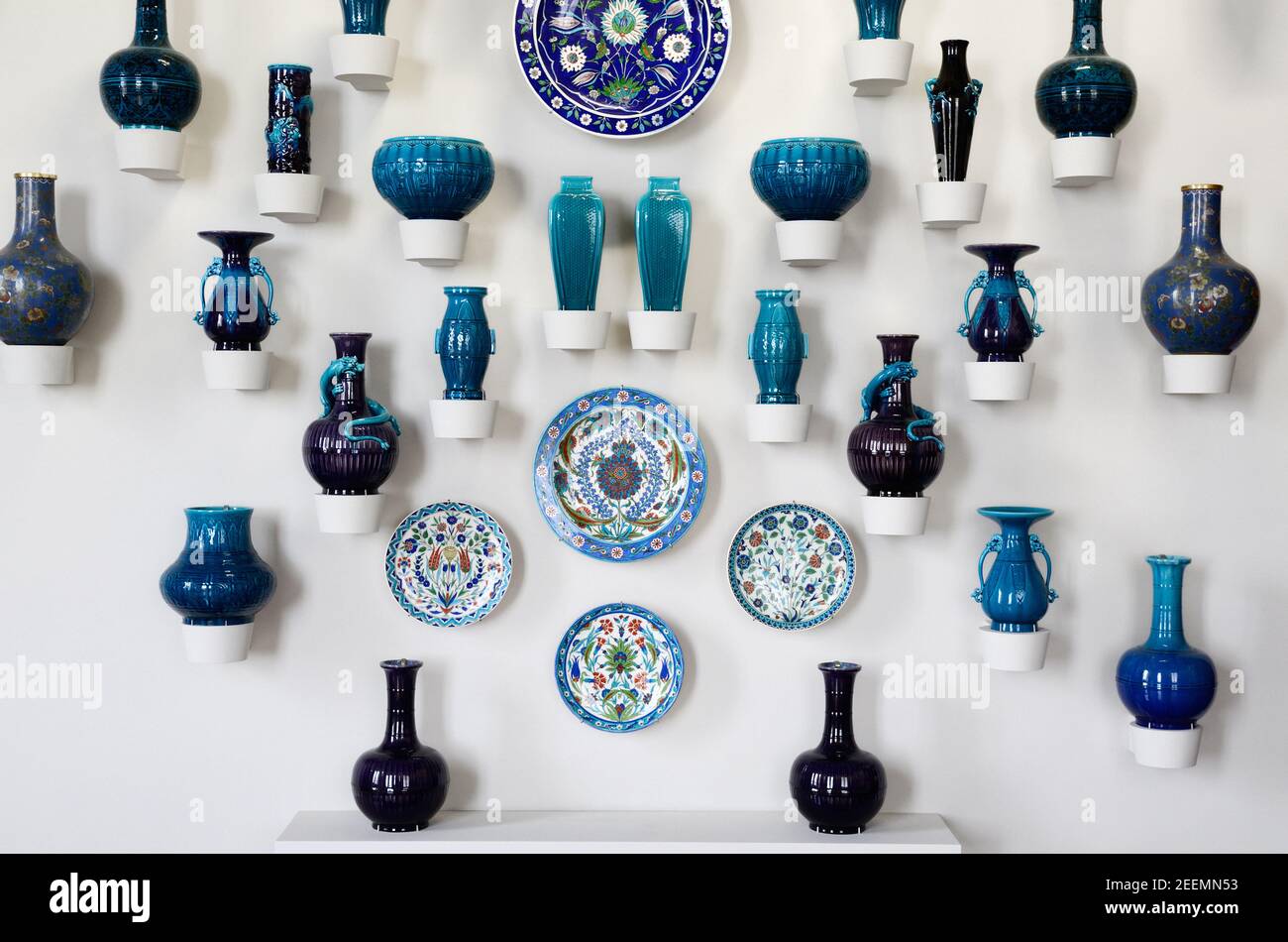 Ceramics Display including Turkish Iznik Plates & Perfume Bottles in the  Ceramics Museum Château Borély Marseille Provence France Stock Photo