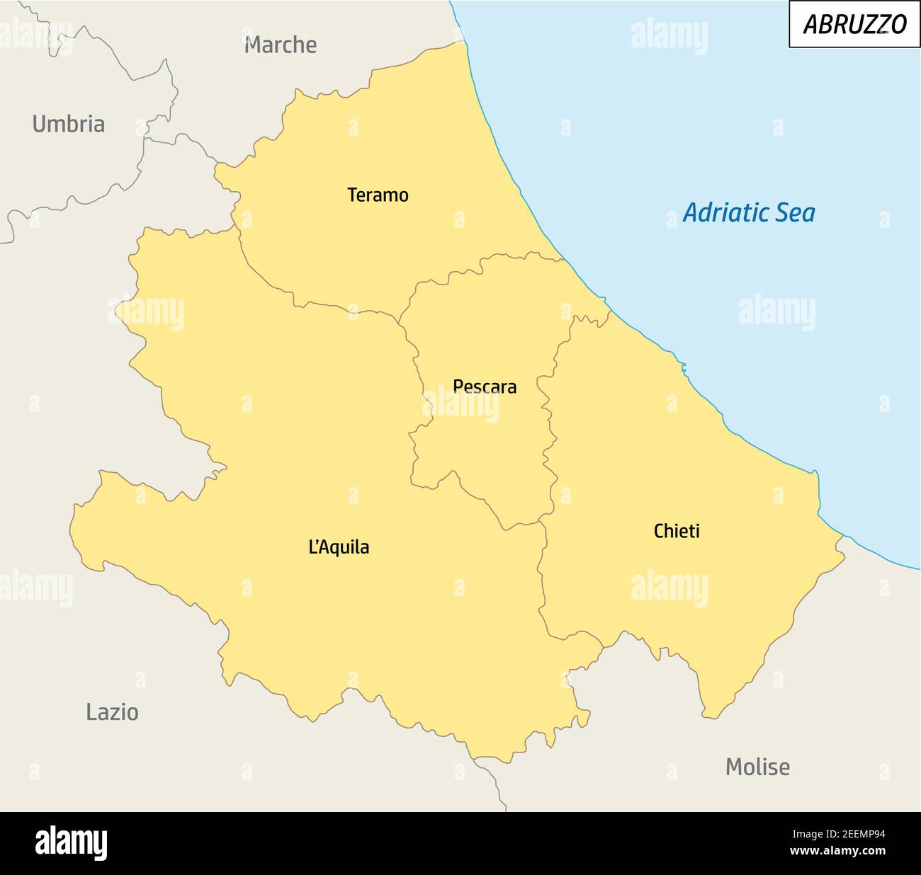 Map Of Abruzzo Italy With Cities The Abruzzo Colorful Administrative Map With Labels, Italy Stock Vector  Image & Art - Alamy