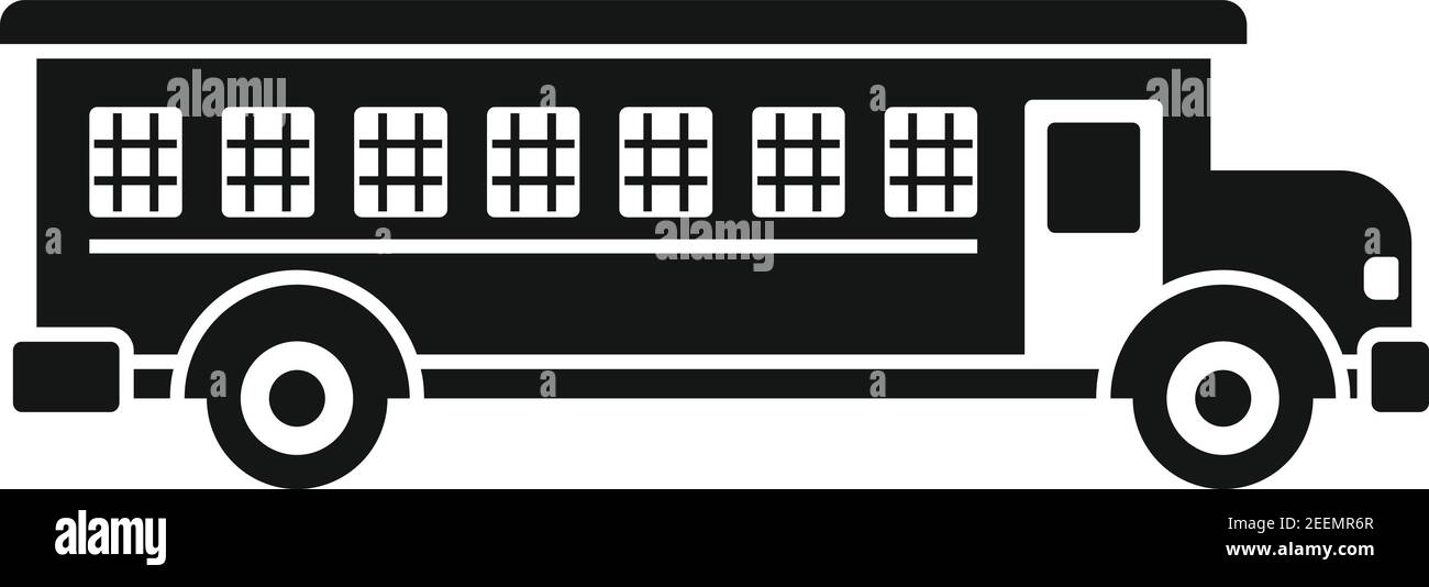 Prison bus icon, simple style Stock Vector