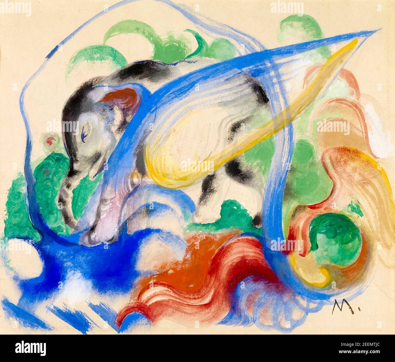 Franz Marc, Fairy Animal, abstract painting, 1913 Stock Photo