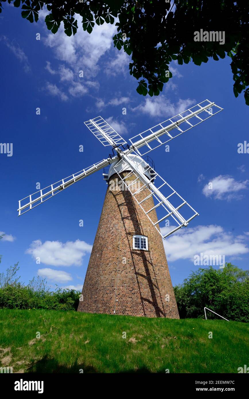 Preserved windmill at a modern business park in Swindon. Stock Photo