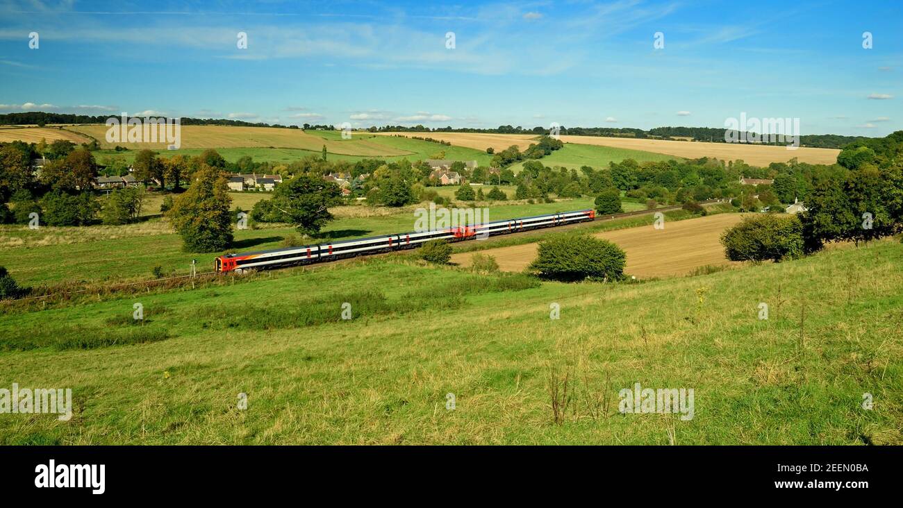 A South West Trains service leaving Tisbury for Salisbury. Stock Photo