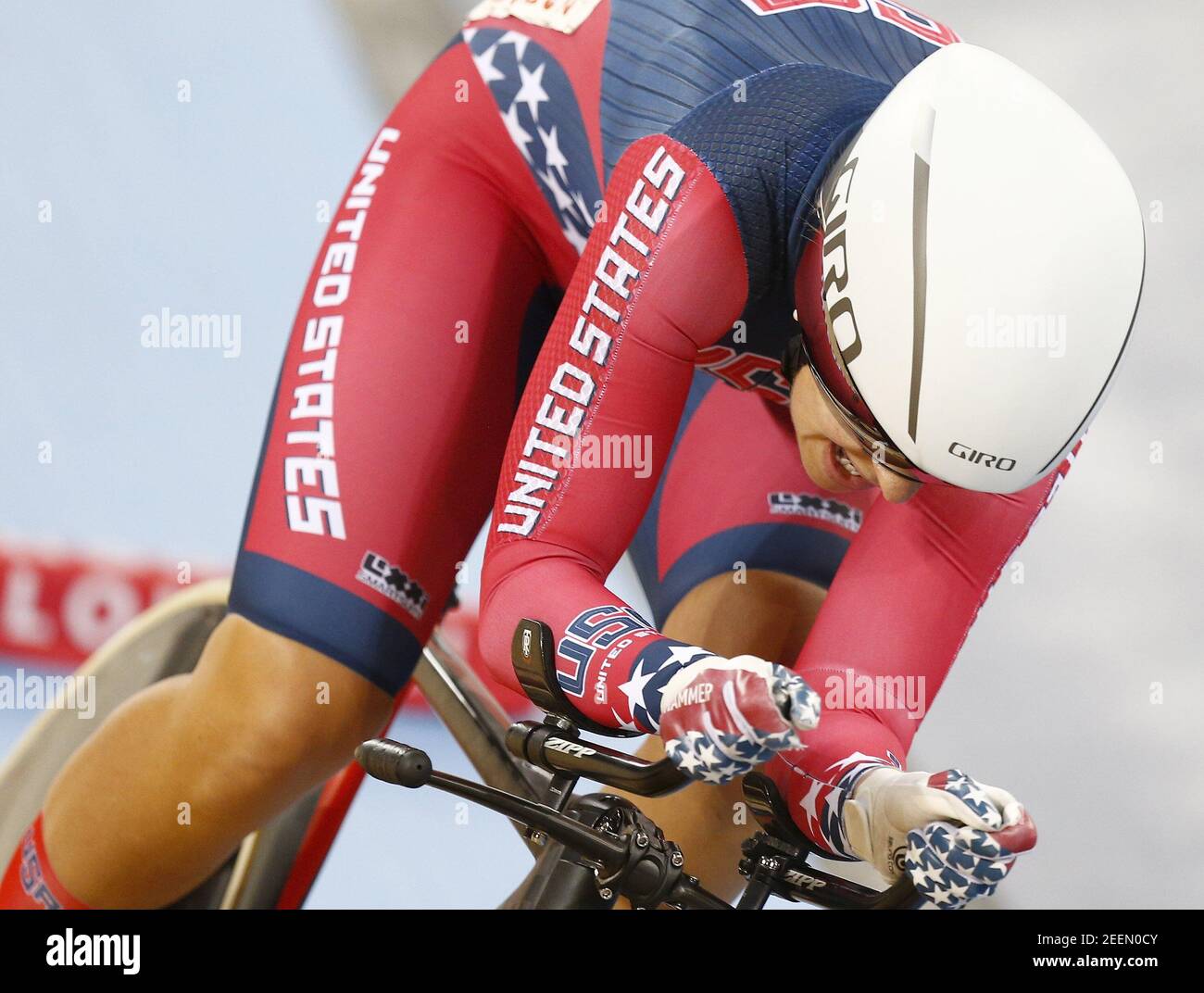 UCI World Track Cycling Championships - London, Britain - 5/3/2016 - Sarah Hammer of the United States competes in the women's omnium individual pursuit. REUTERS/Andrew Winning   Picture Supplied by Action Images Stock Photo