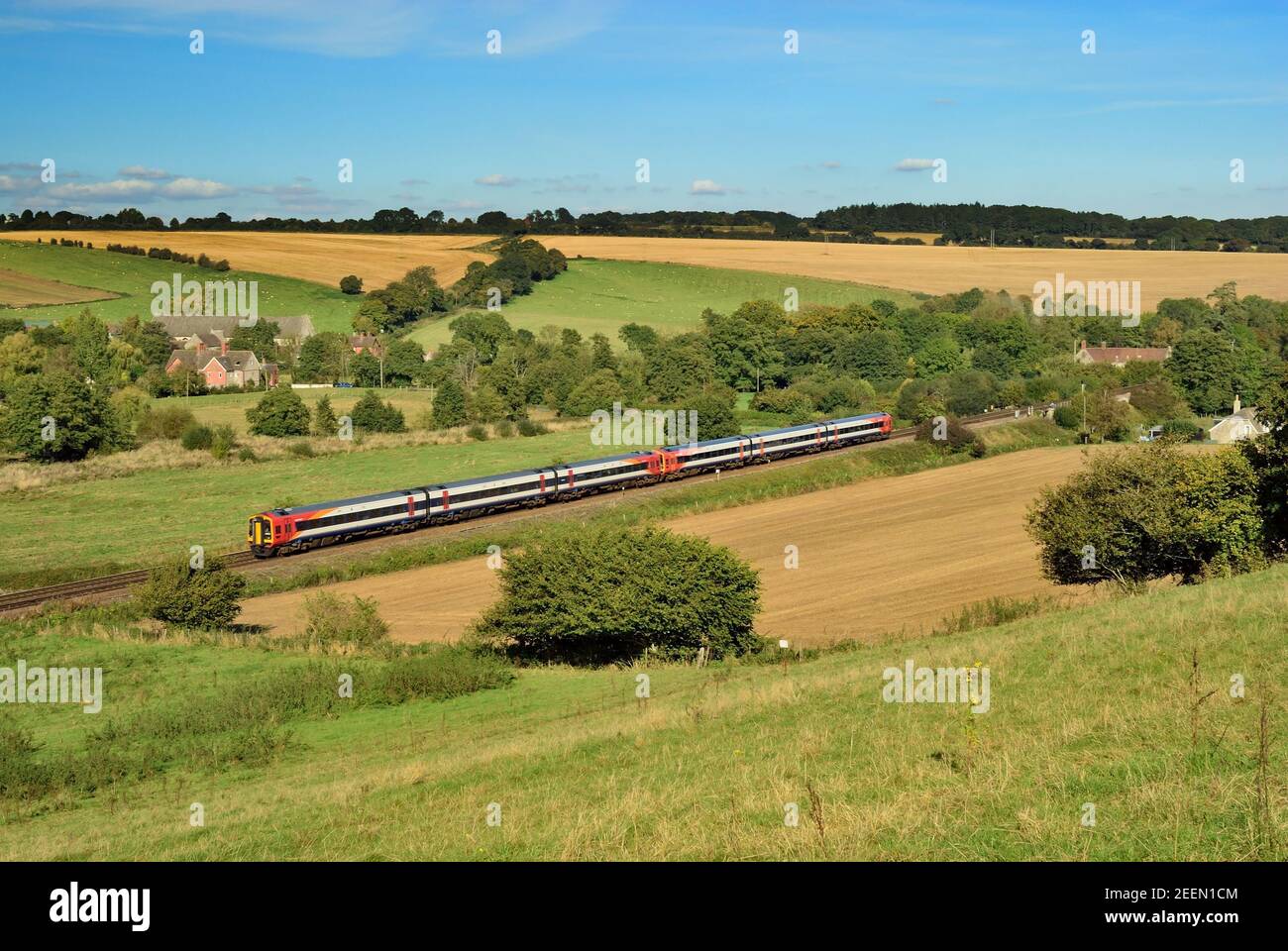 A South West Trains service leaving Tisbury for Salisbury. Stock Photo