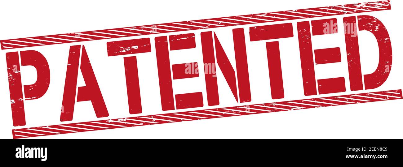 Stamp with word patented inside, vector illustration Stock Vector
