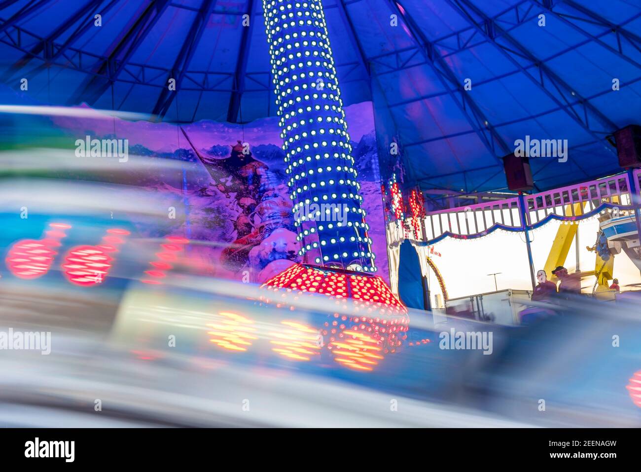 CNE or Canada National Exhibition: Amusement ride at high speed which was among the favorite of visitors Stock Photo