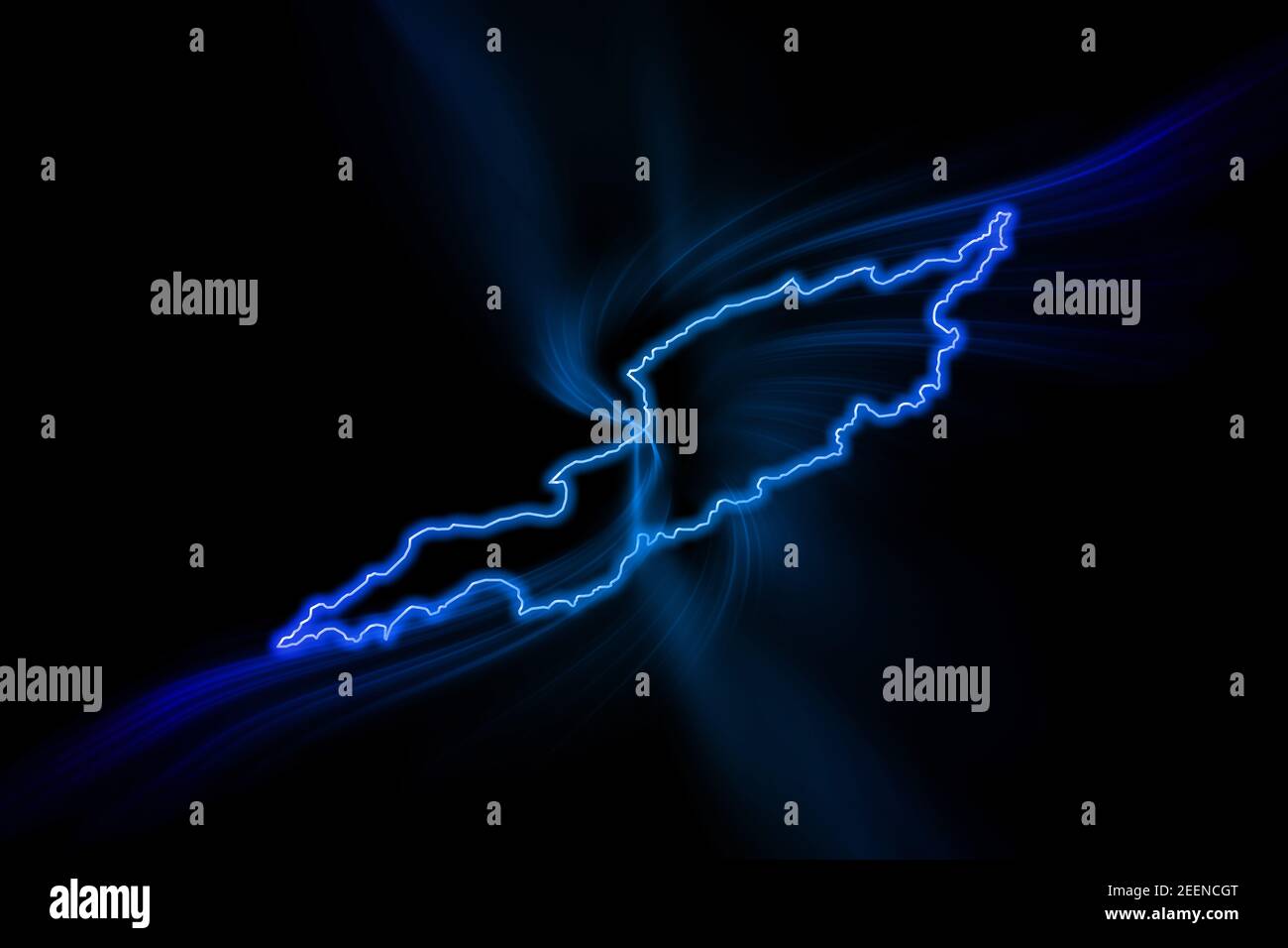 Glowing Map Of Anguilla Modern Blue Outline Map On Dark Background Stock Photo Alamy