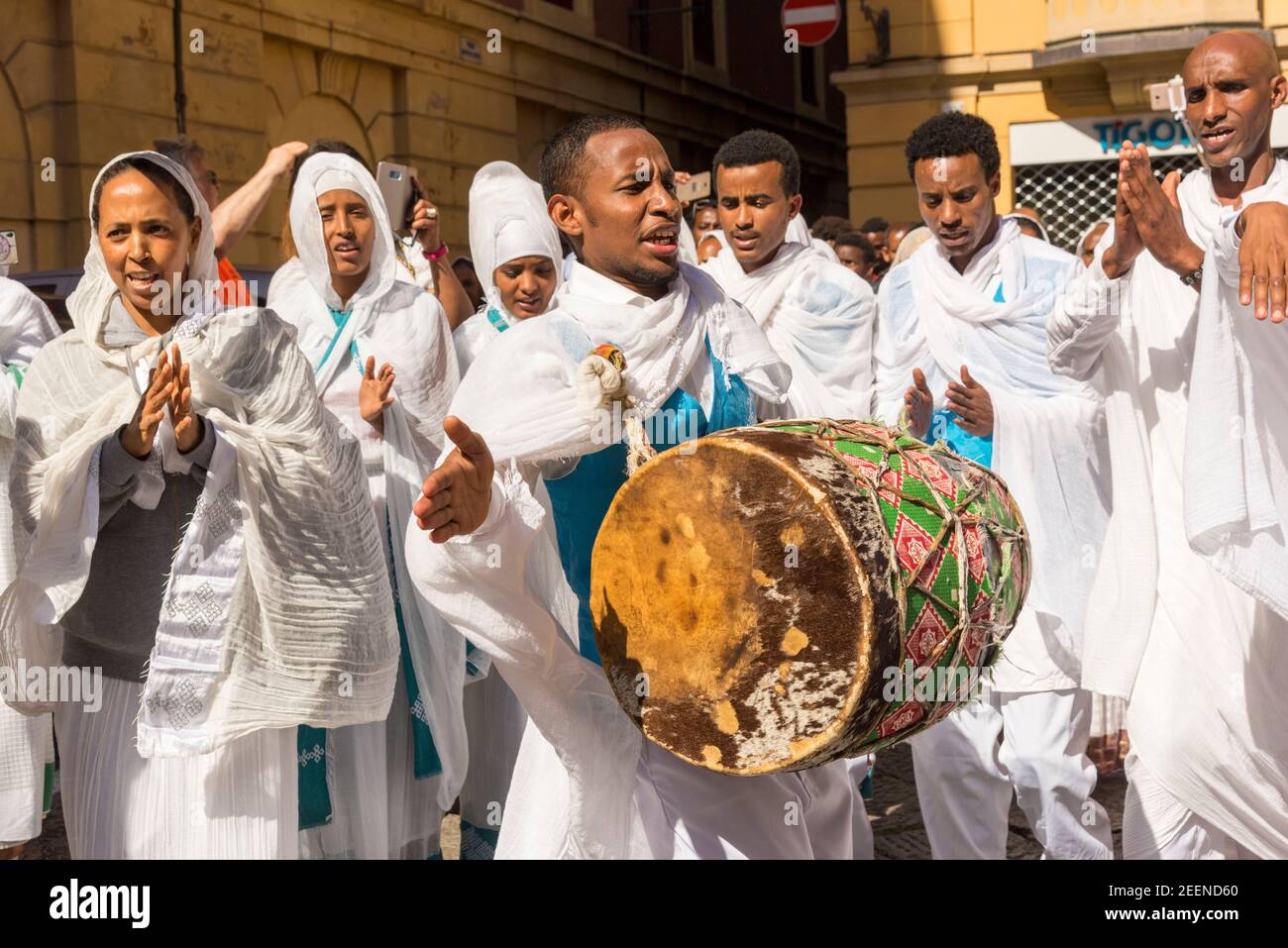 People enjoy taking apart in an Eritrean Church religious festival