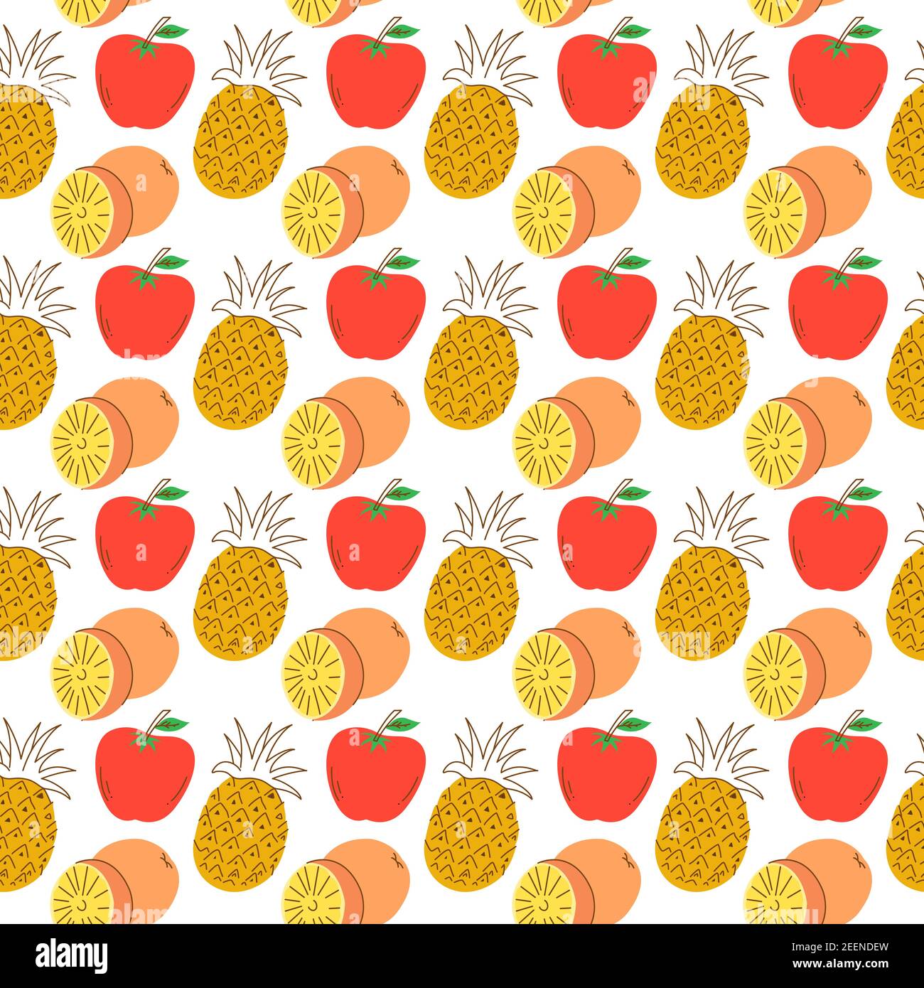 Hand drawn vector illustration - seamless pattern with colorful doodle ...