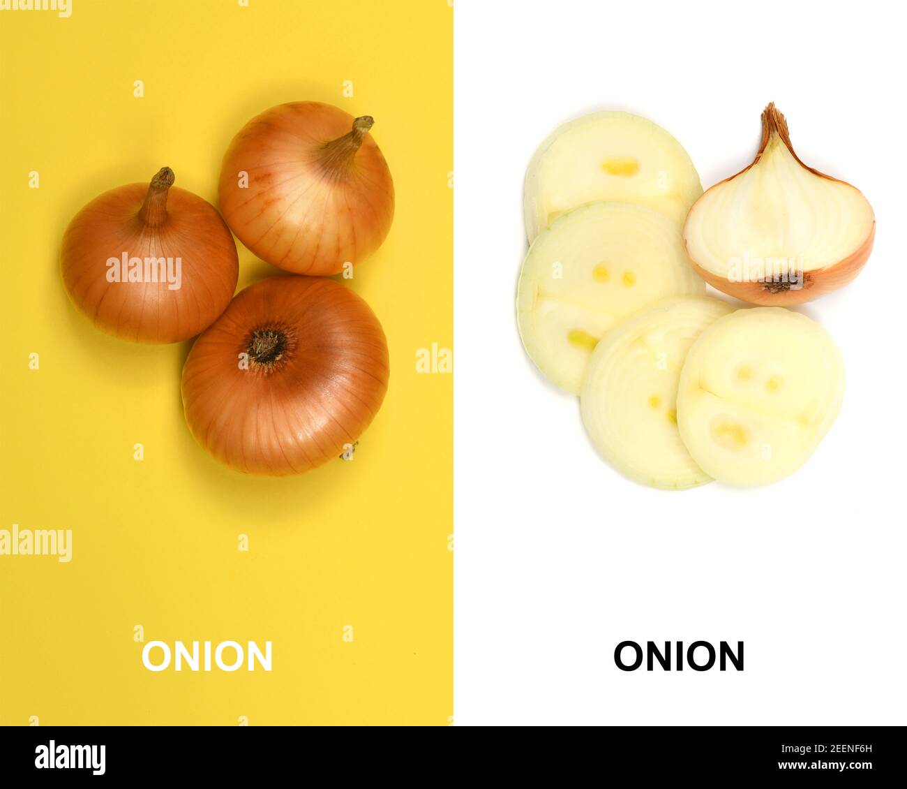 Creative layout made of Yellow onion bulbs. High resolution photo. Full