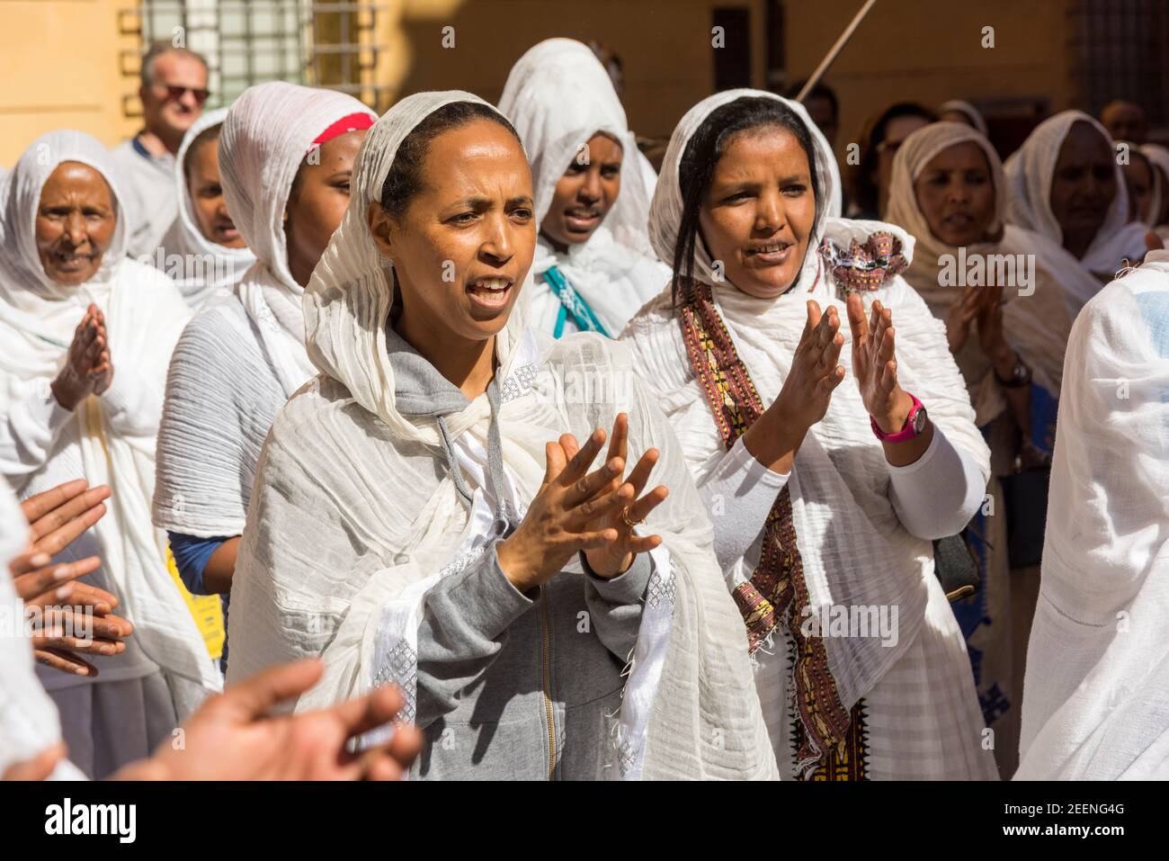 People enjoy taking apart in an Eritrean Church religious festival
