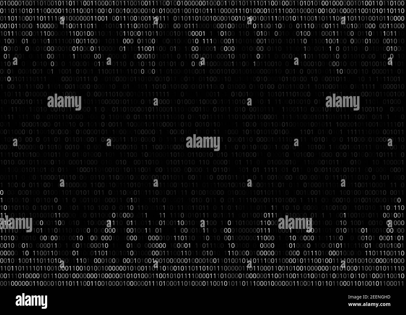 8-bit old computer game ASCII, graphic cave screen from binary code cypher, black, vector background Stock Vector