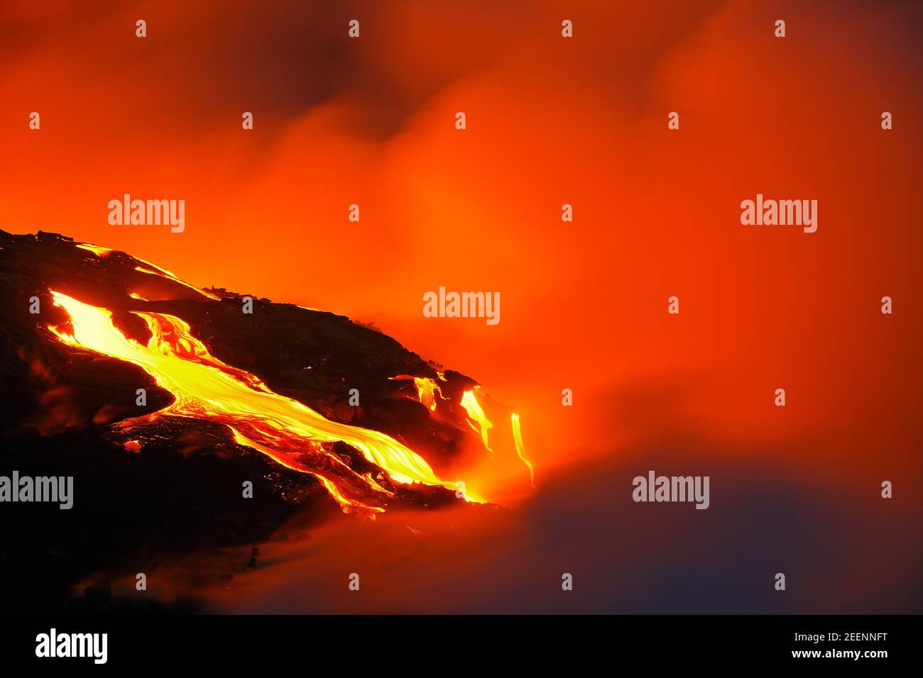 Active kilauea Volcano on The Big Island Hawaii USA on 2009 Stock Photo
