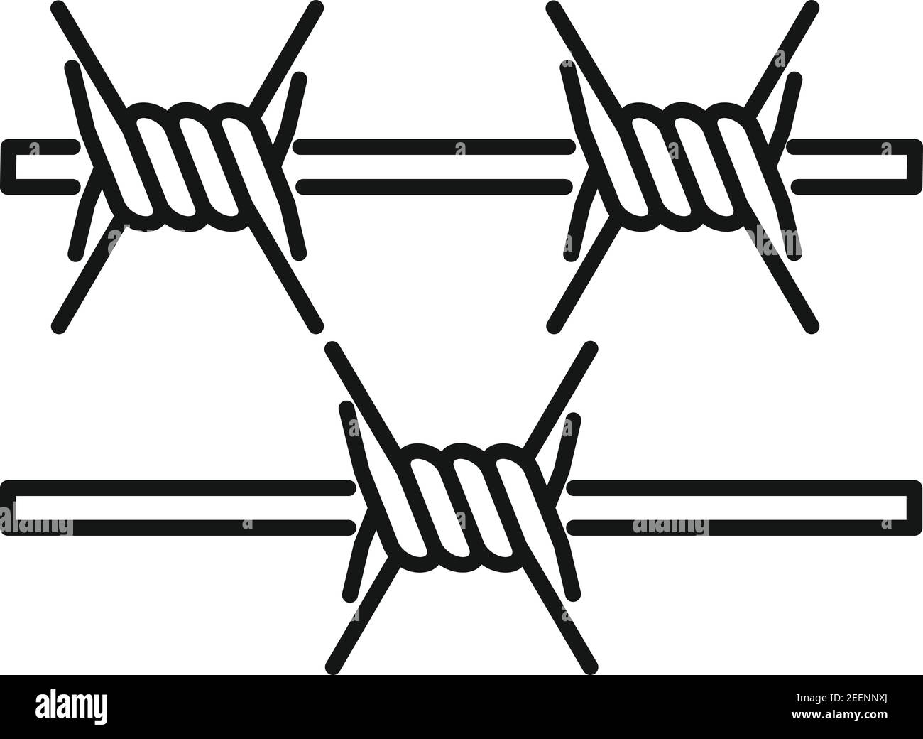 Prison spike wire icon, outline style Stock Vector